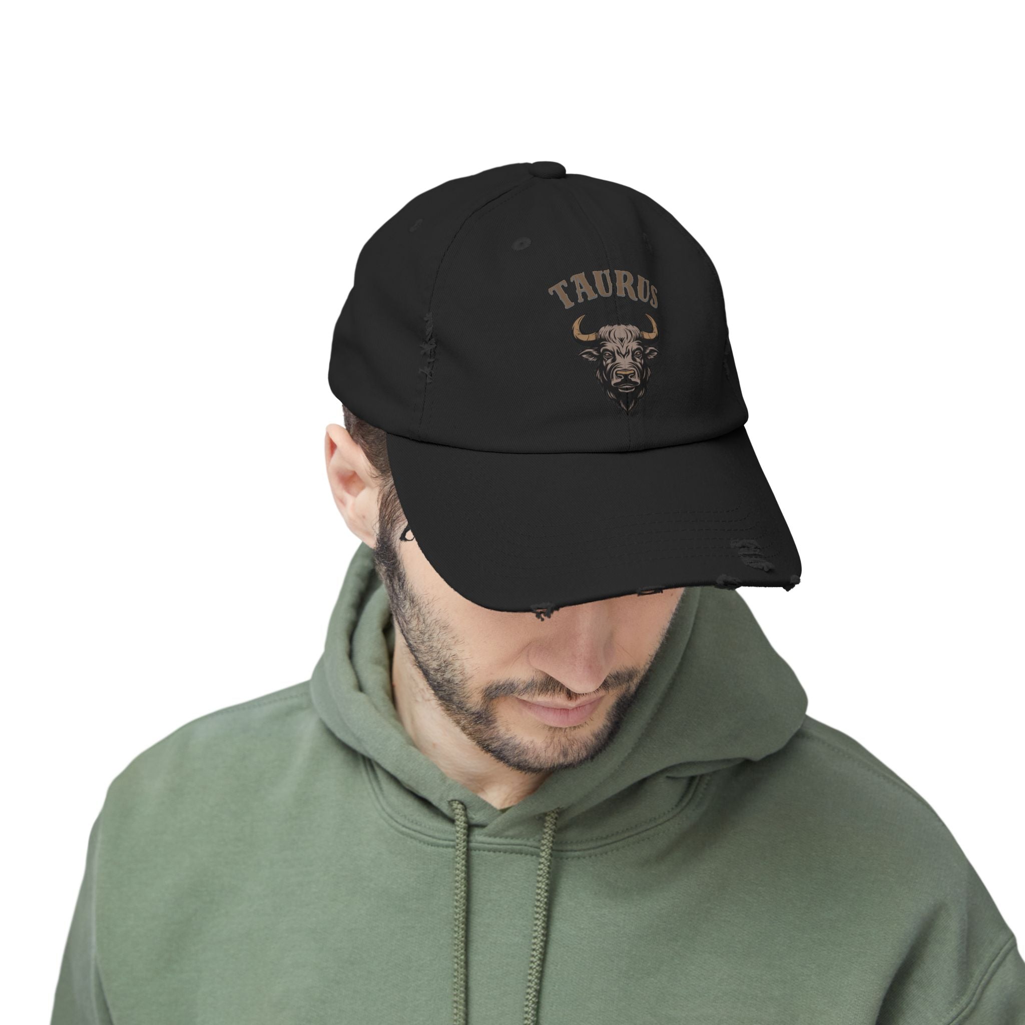SABAS Taurus Distressed Cap - Zodiac Sign Bull Hat