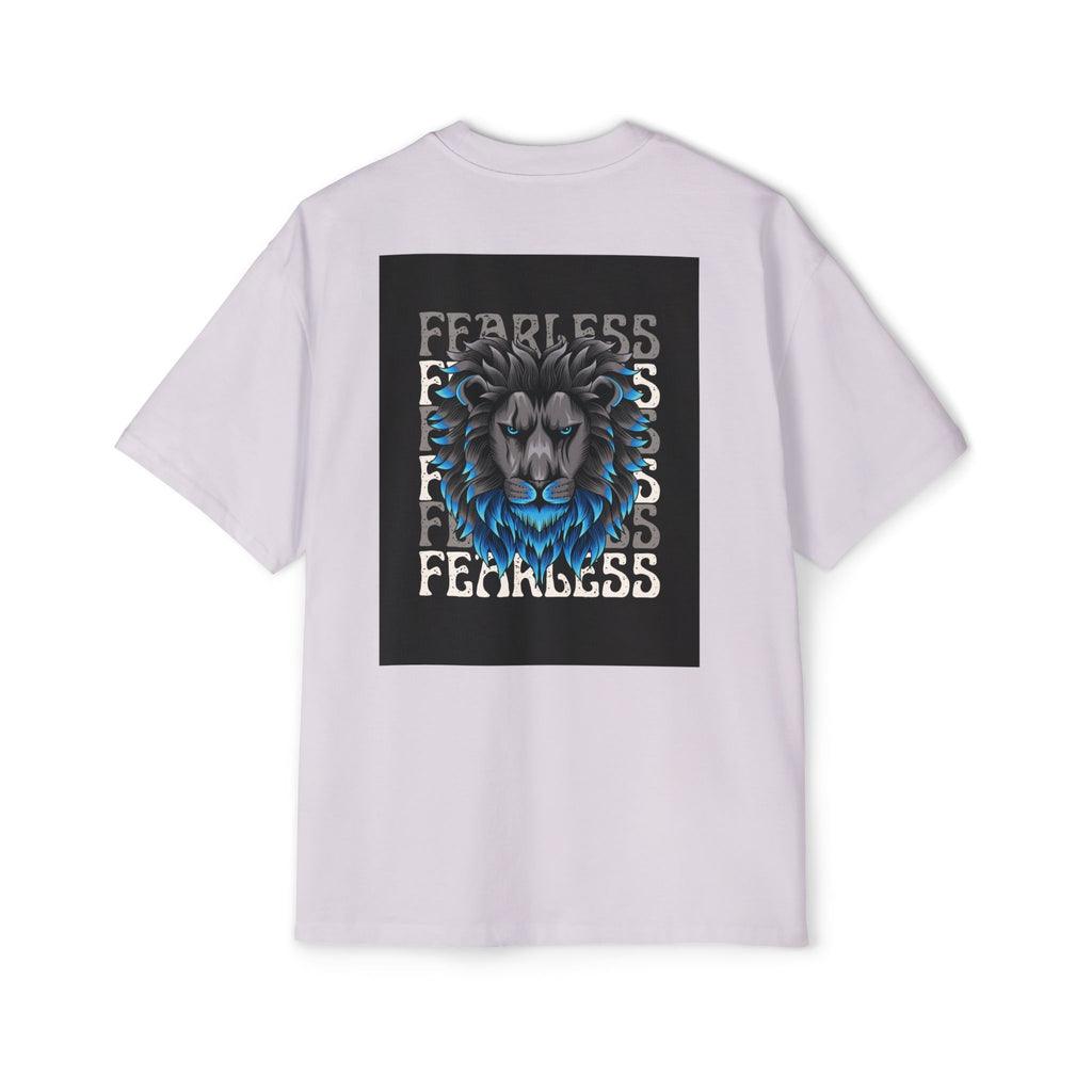 SABAS Fearless Lion Graphic Tee — Men's Oversized Heavy Cotton T‑Shirt