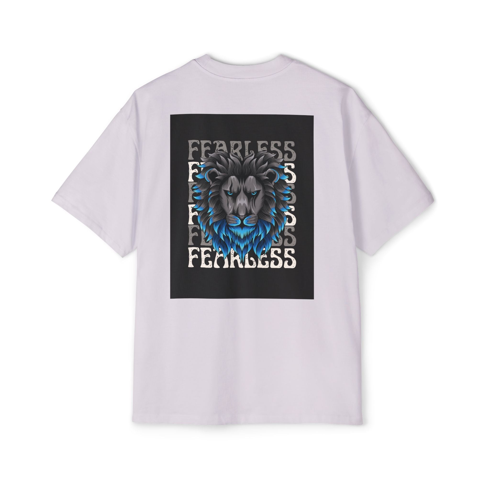 SABAS Fearless Lion Graphic Tee — Men's Oversized Heavy Cotton T‑Shirt
