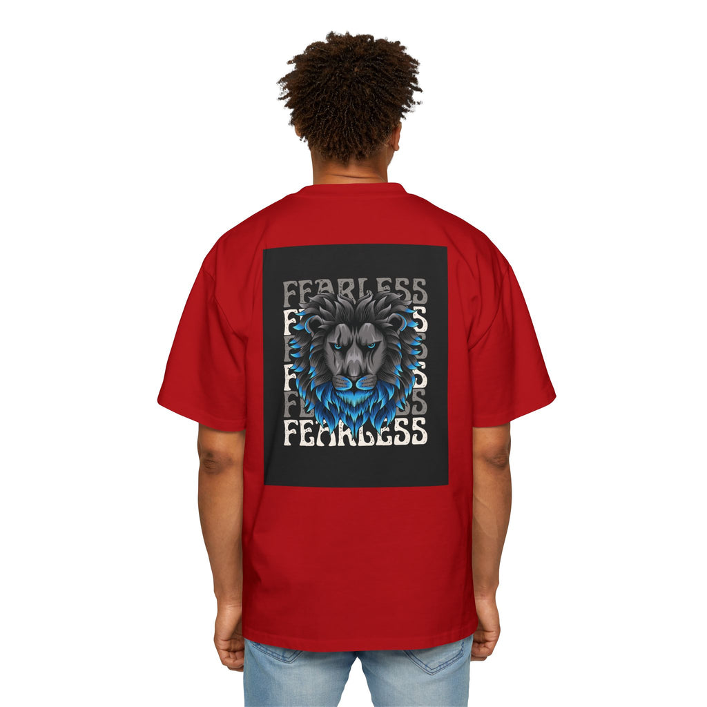 SABAS Fearless Lion Graphic Tee — Men's Oversized Heavy Cotton T‑Shirt