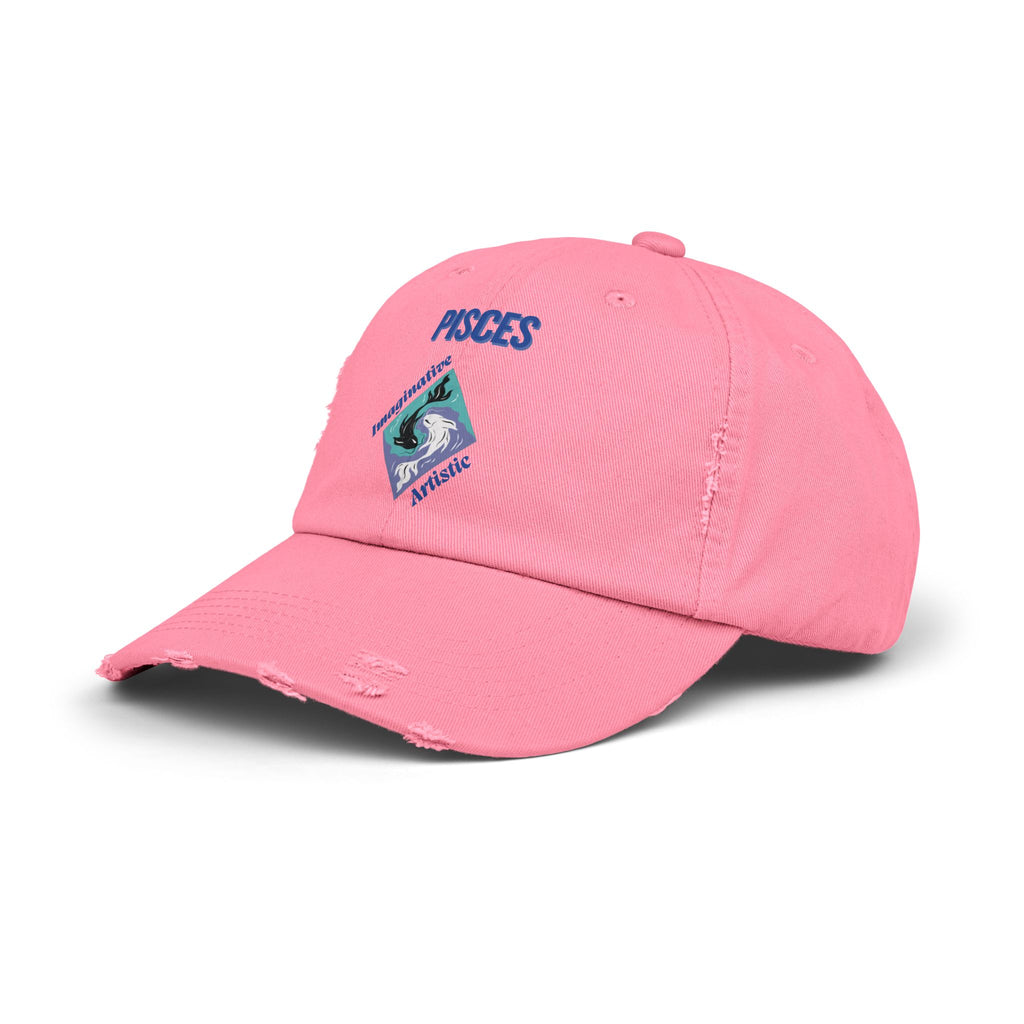 SABAS Pisces Distressed Cap Zodiac Sign Fish Design