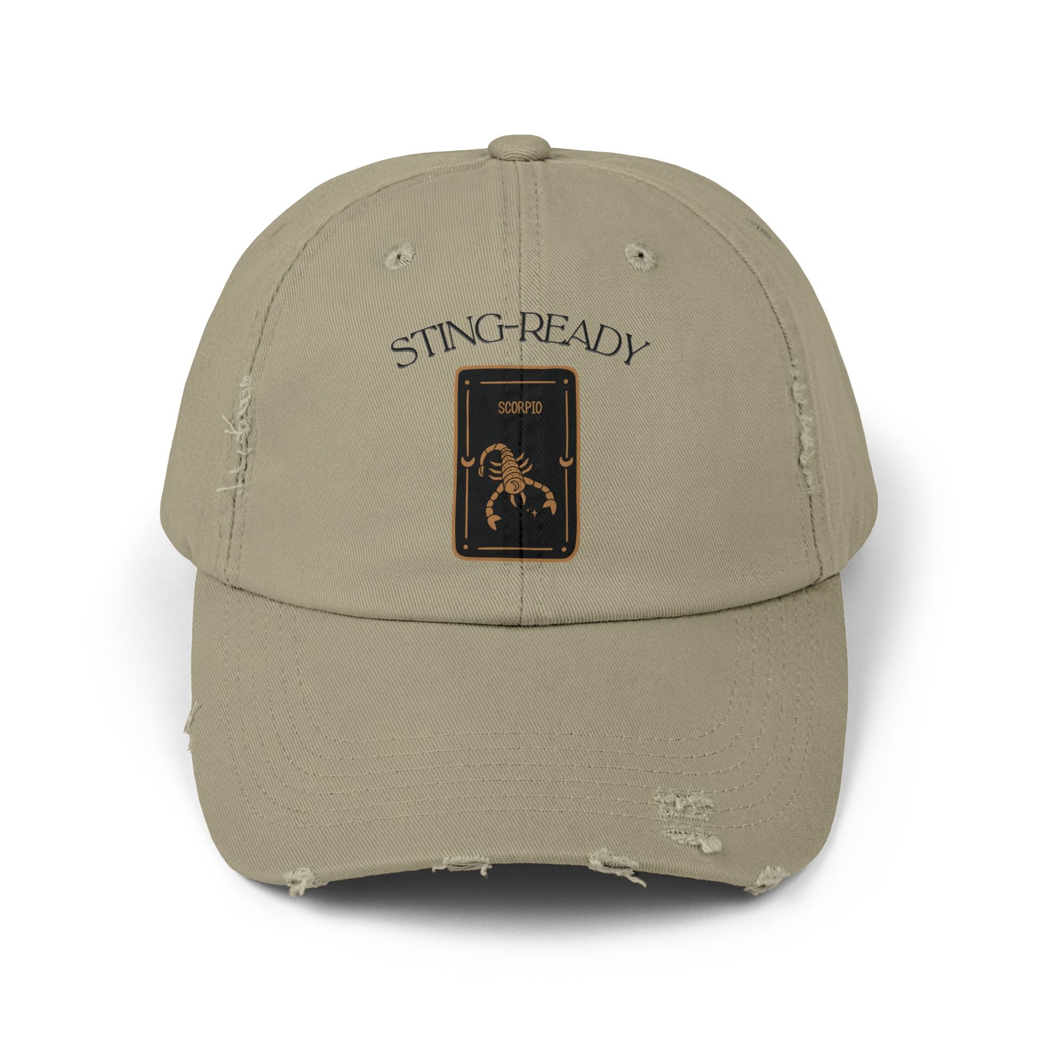 SABAS Scorpio Zodiac Design Sting-Ready Distressed Cap