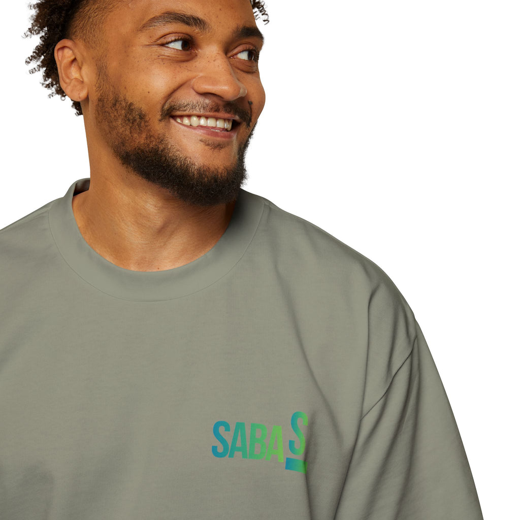 SABAS Fearless Lion Graphic Tee — Men's Oversized Heavy Cotton T‑Shirt