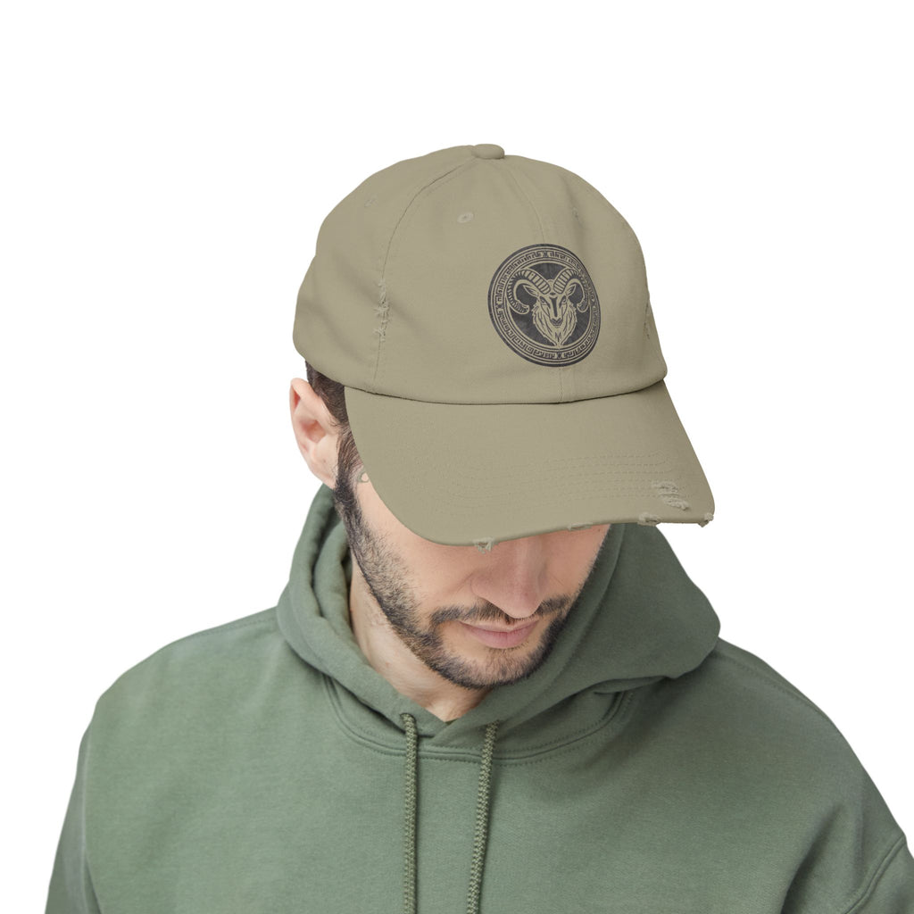 SABAS Capricorn Zodiac Sign Distressed Cap