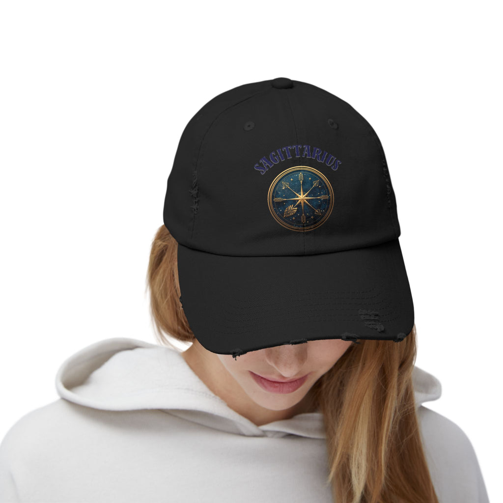 SABAS Sagittarius Distressed Cap Zodiac Star Compass Cap