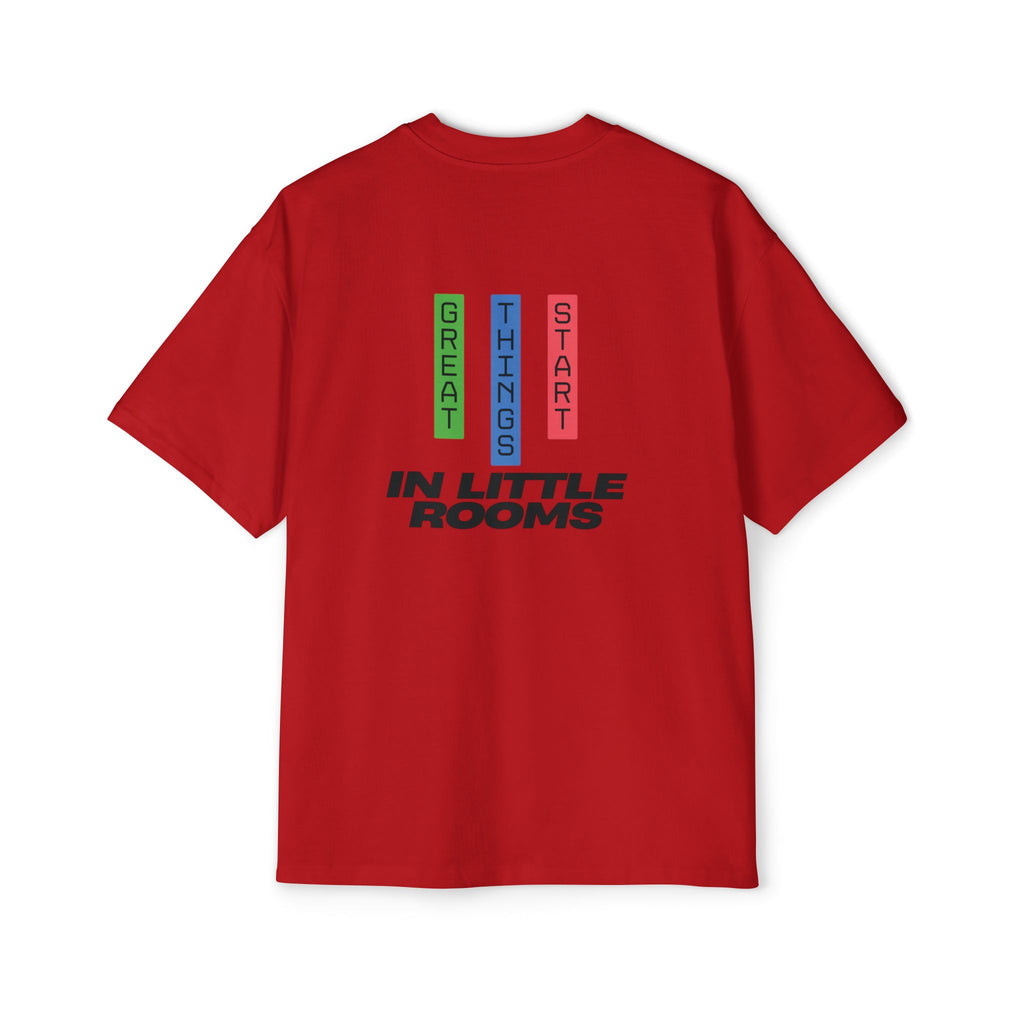 SABAS Oversized T-Shirt — "Great Things Start in Little Rooms" Logo Tee