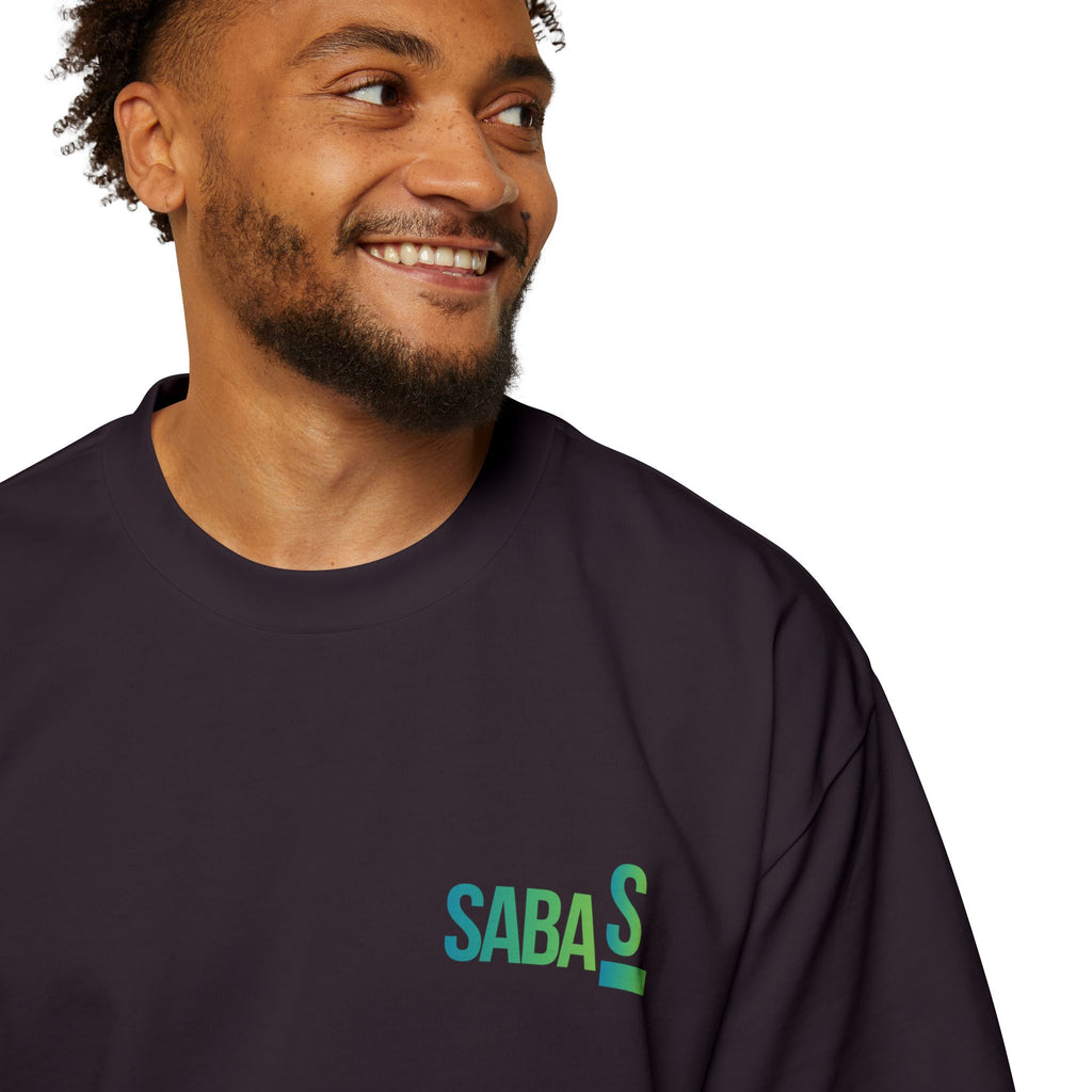 SABAS Fearless Lion Graphic Tee — Men's Oversized Heavy Cotton T‑Shirt