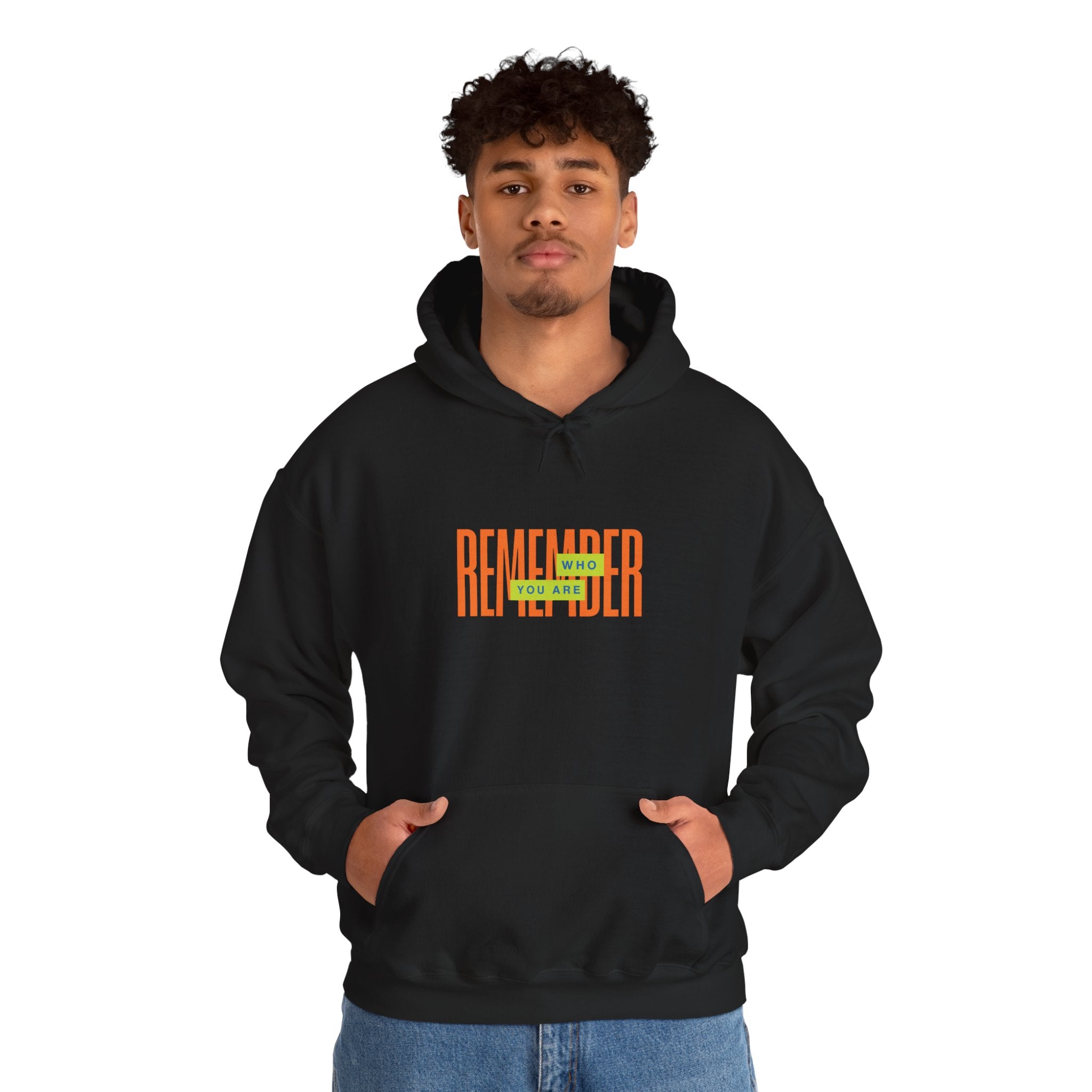 SABAS Remember Who You Are - Hoodie  Retro Orange & Green Graphic Pullover