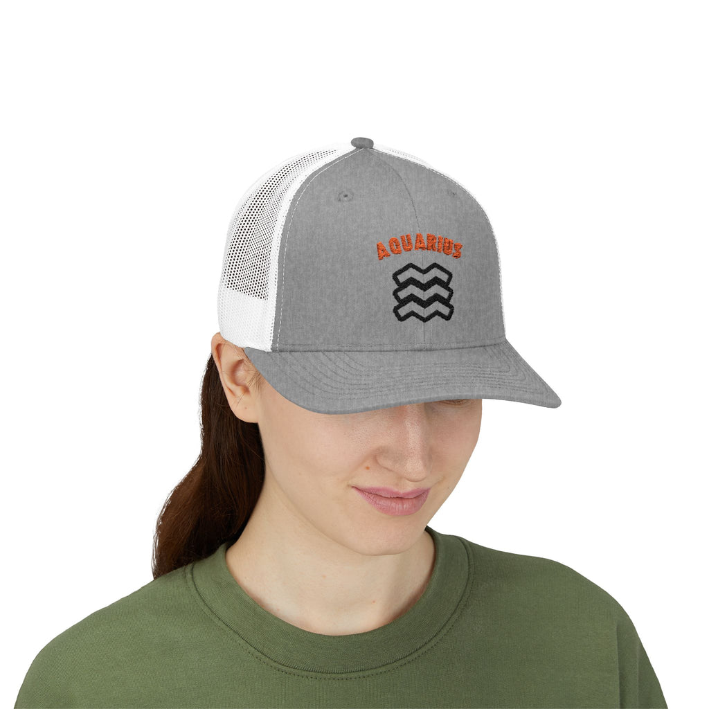 SABAS Embroidered Snapback Trucker Cap – Aquarius Zodiac Cap