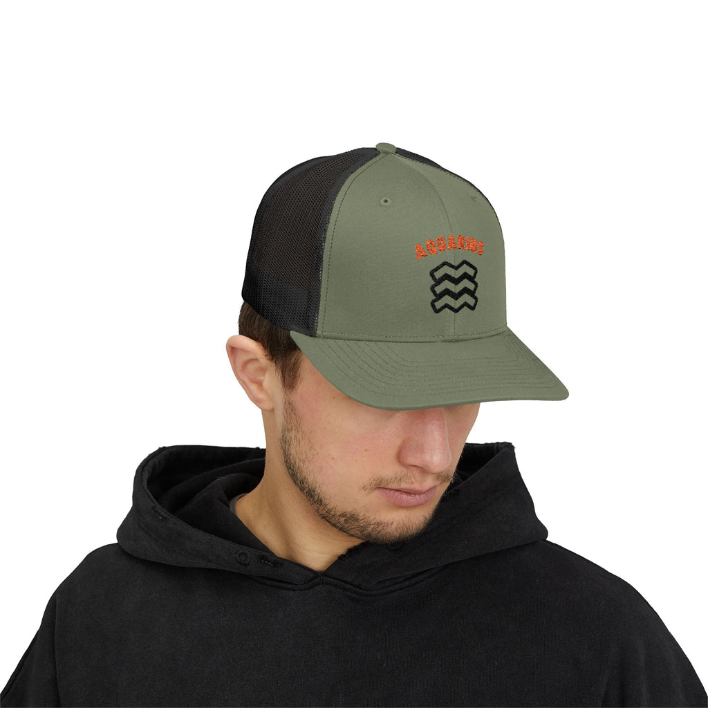 SABAS Embroidered Snapback Trucker Cap – Aquarius Zodiac Cap