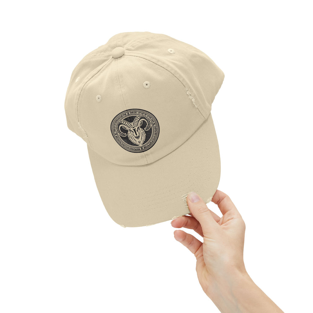 SABAS Capricorn Zodiac Sign Distressed Cap