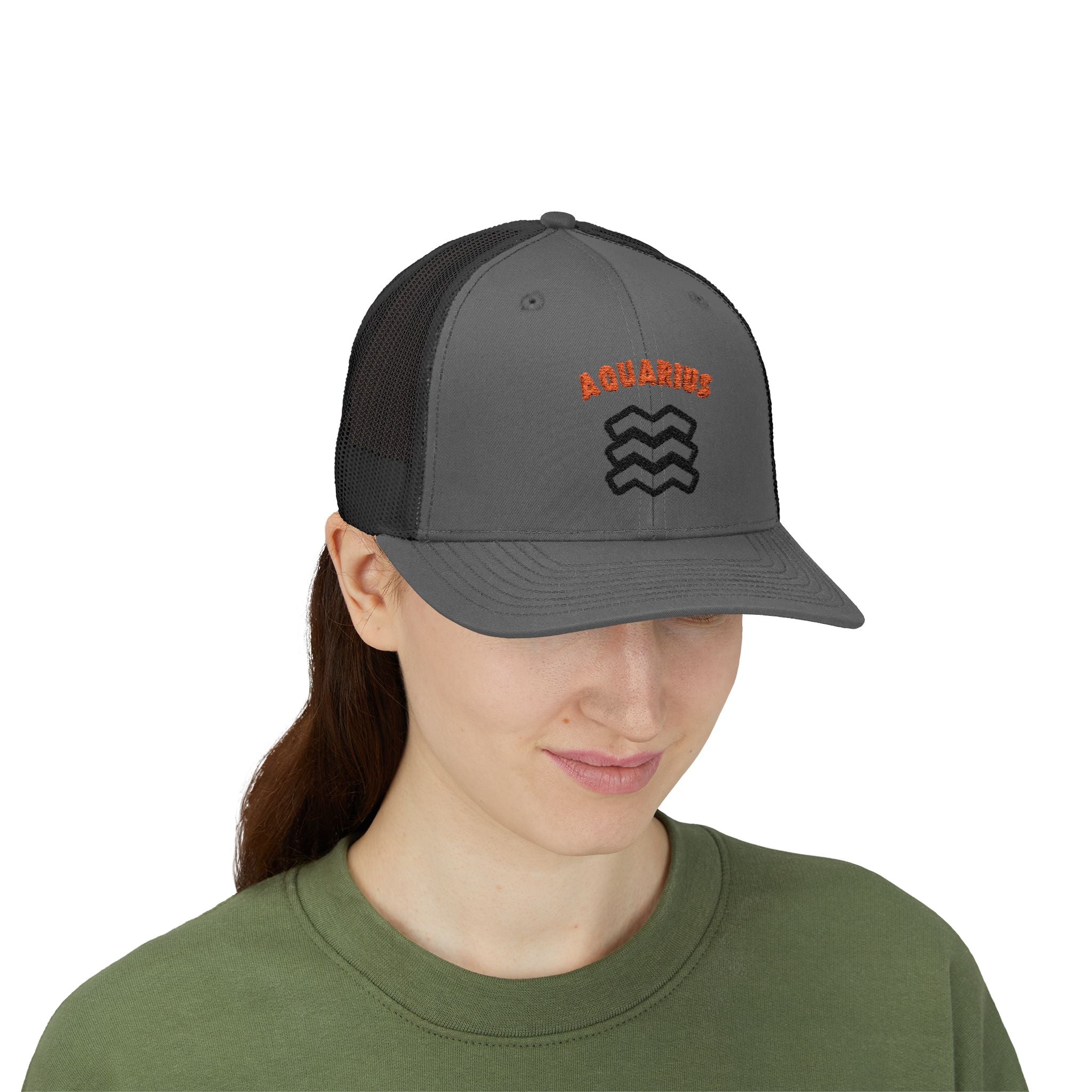 SABAS Embroidered Snapback Trucker Cap – Aquarius Zodiac Cap
