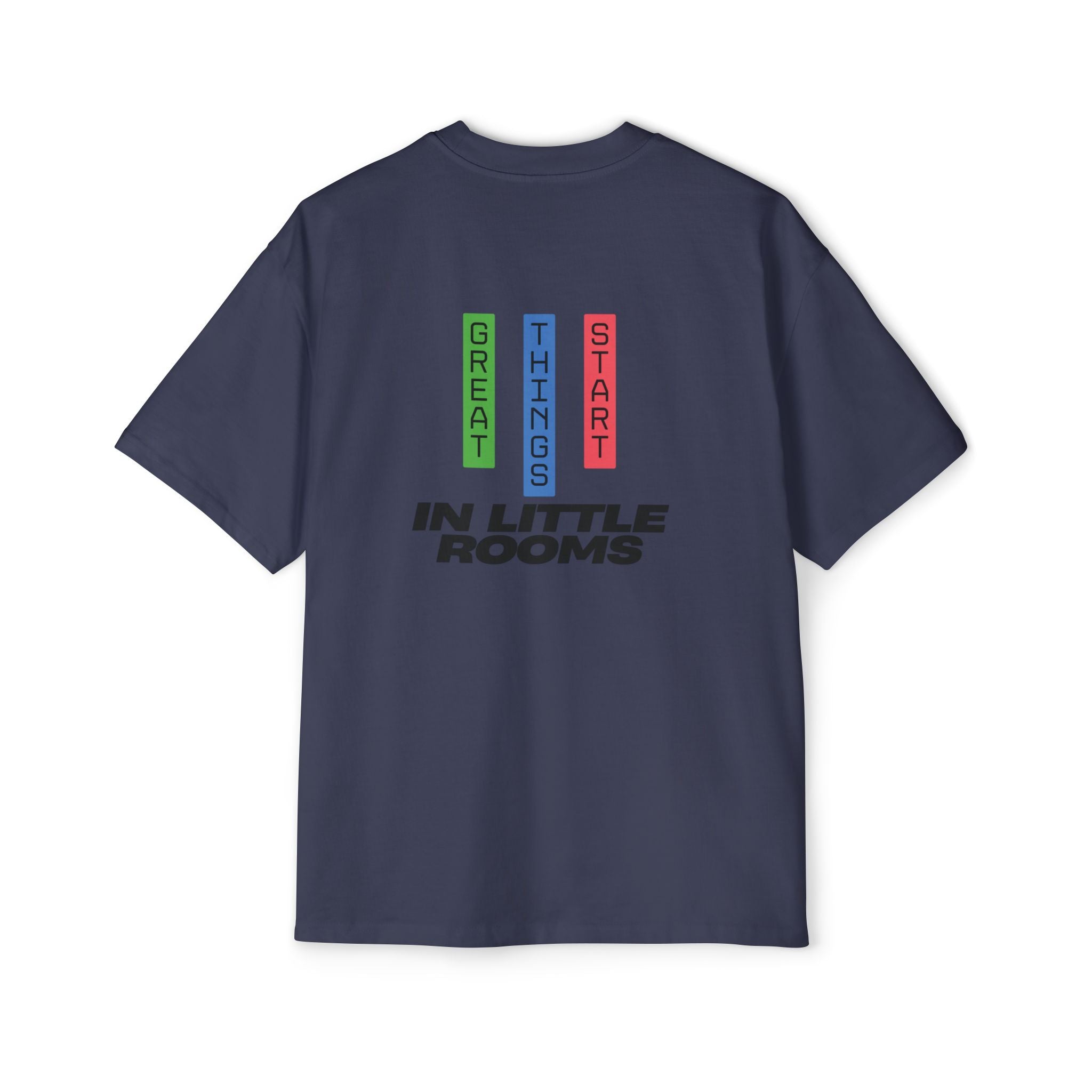 SABAS Oversized T-Shirt — "Great Things Start in Little Rooms" Logo Tee