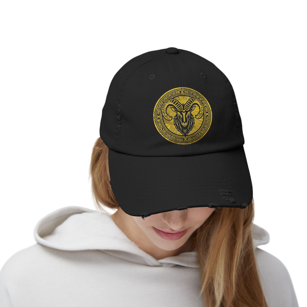 SABAS Capricorn Zodiac Sign Distressed Cap