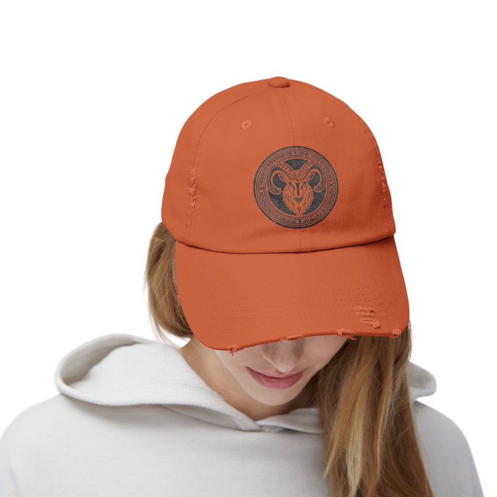 SABAS Capricorn Zodiac Sign Distressed Cap