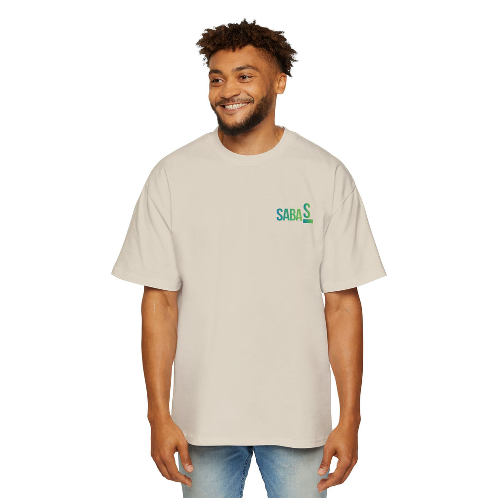 SABAS Fearless Lion Graphic Tee — Men's Oversized Heavy Cotton T‑Shirt
