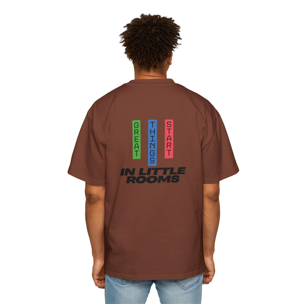 SABAS Oversized T-Shirt — "Great Things Start in Little Rooms" Logo Tee
