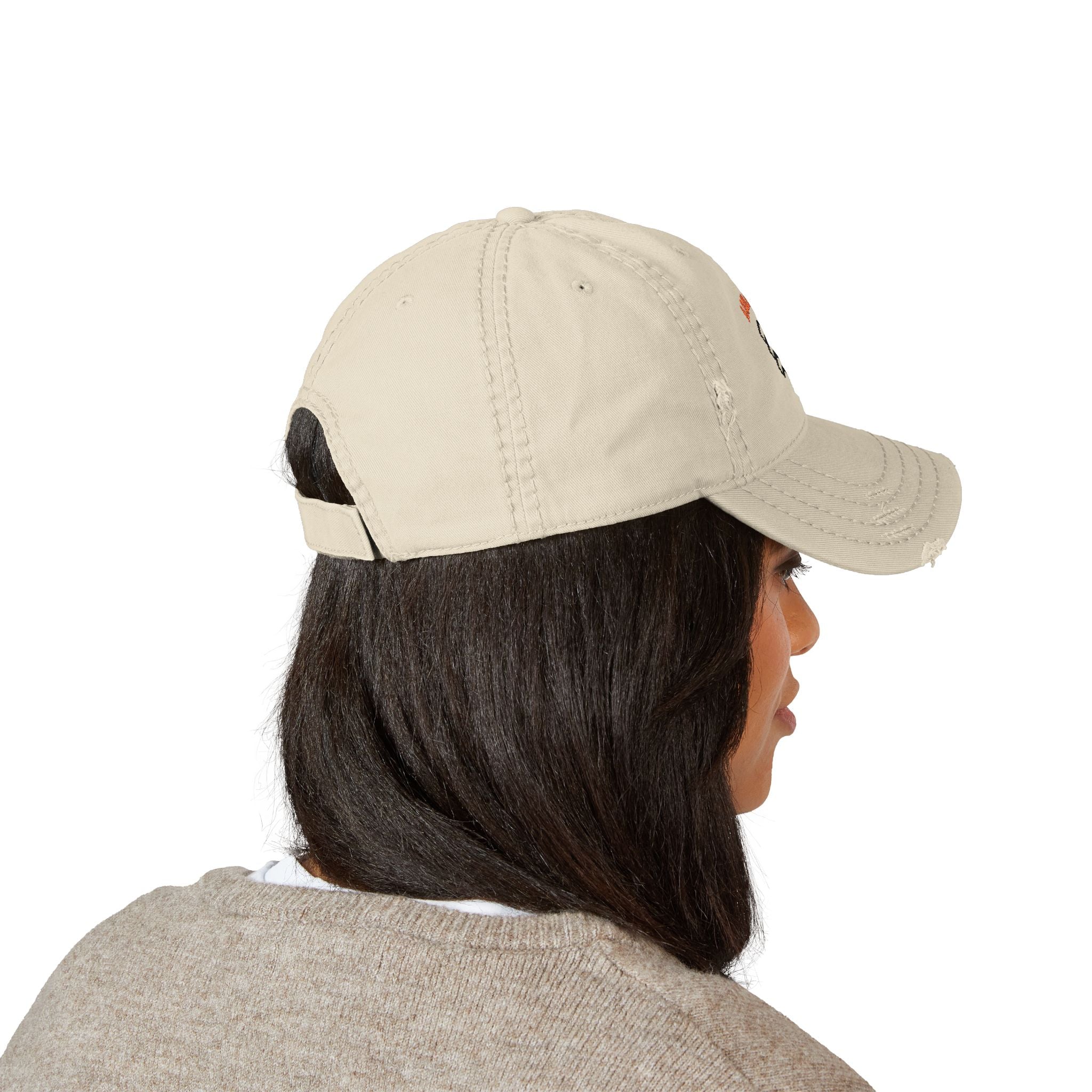SABAS Embroidered Cap - Aquarius Zodiac Sign Distressed Cap