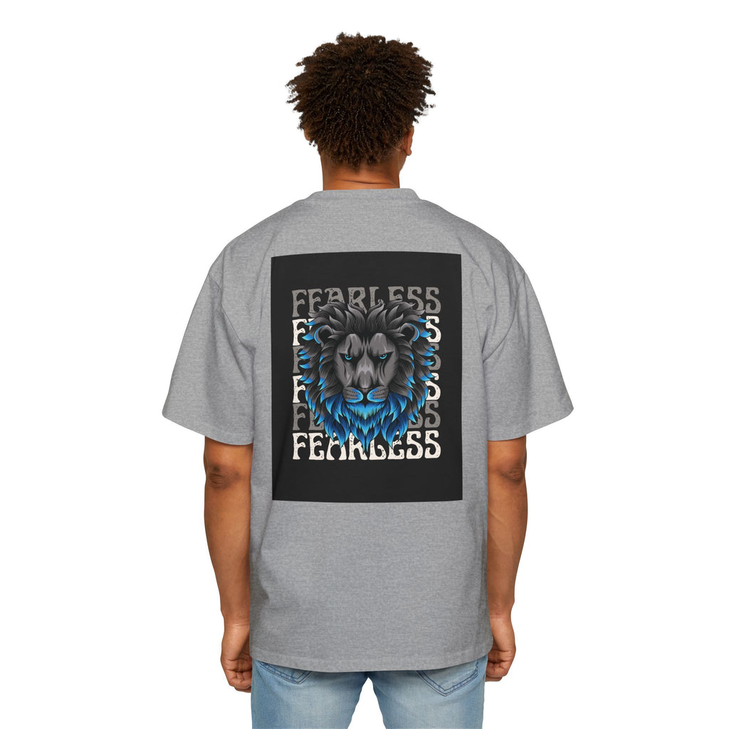 SABAS Fearless Lion Graphic Tee — Men's Oversized Heavy Cotton T‑Shirt