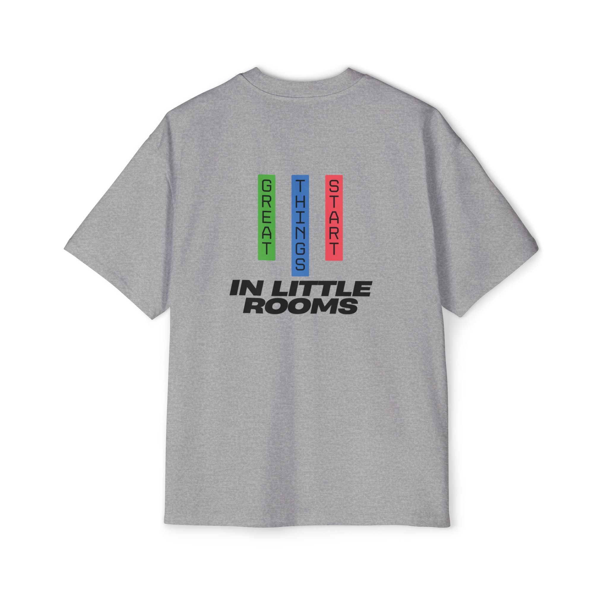 SABAS Oversized T-Shirt — "Great Things Start in Little Rooms" Logo Tee