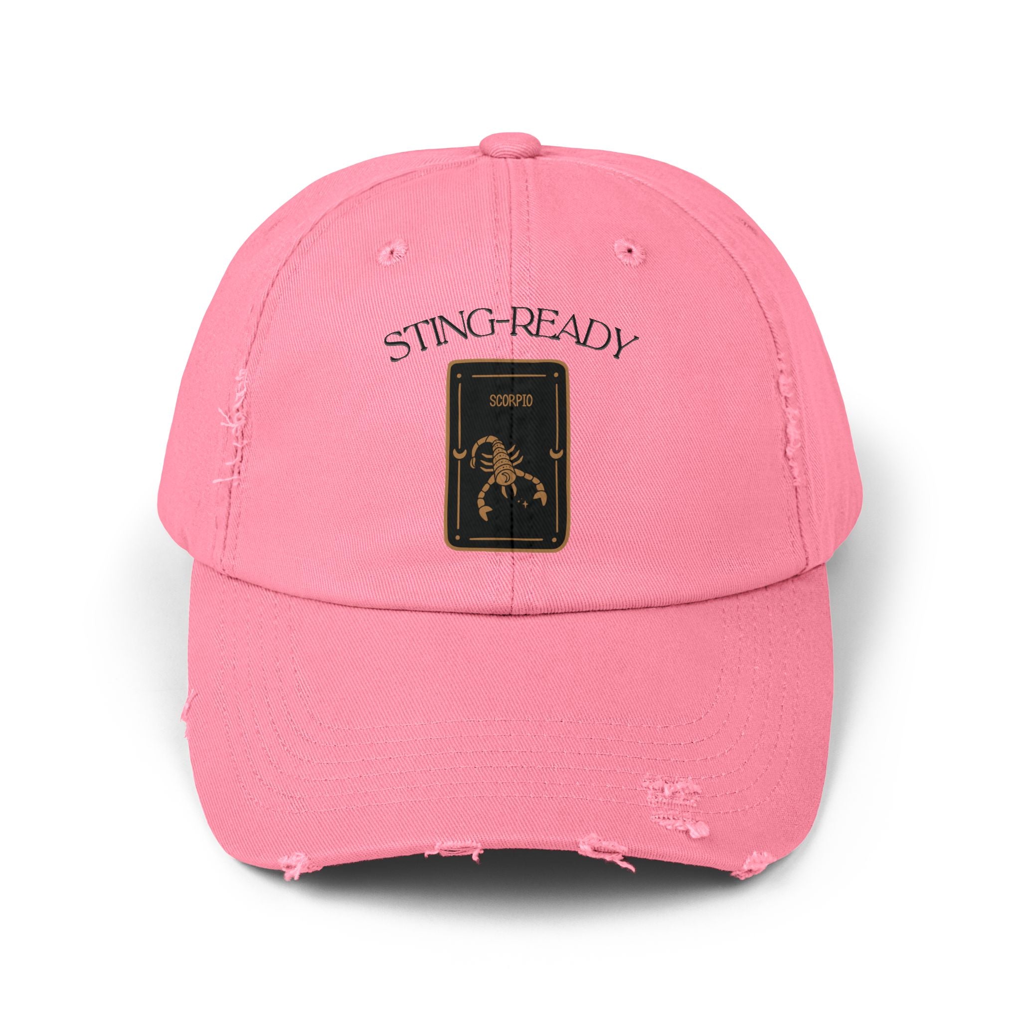 SABAS Scorpio Zodiac Design Sting-Ready Distressed Cap