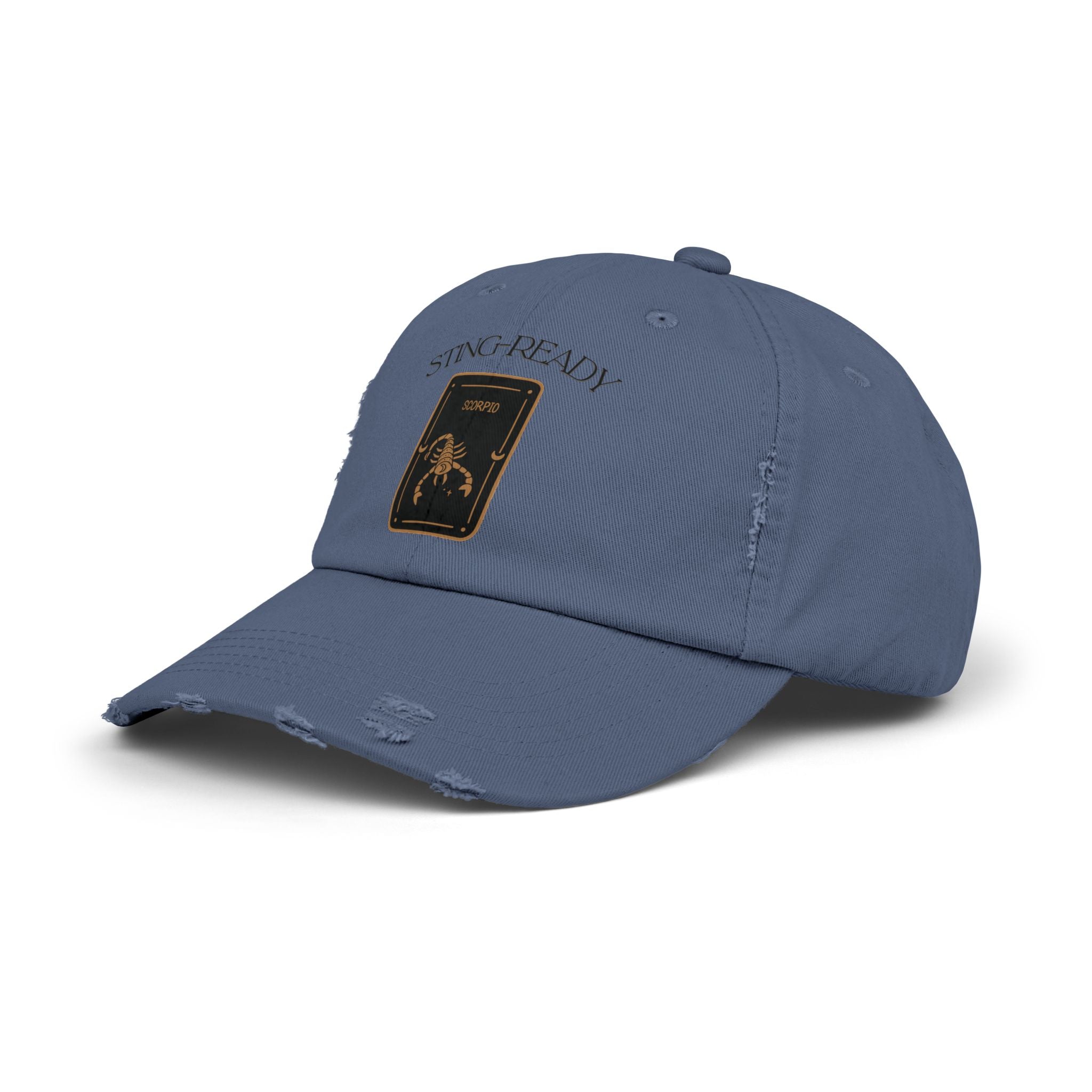 SABAS Scorpio Zodiac Design Sting-Ready Distressed Cap
