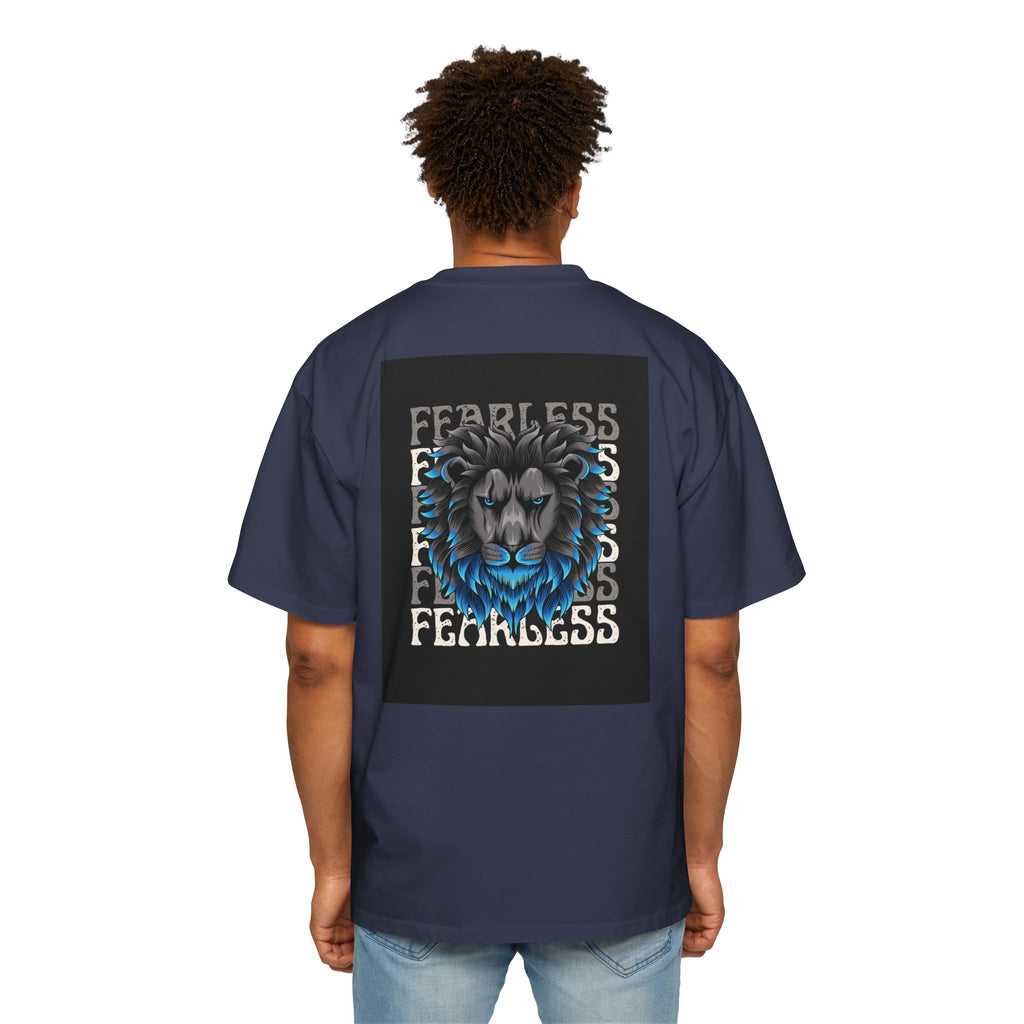 SABAS Fearless Lion Graphic Tee — Men's Oversized Heavy Cotton T‑Shirt