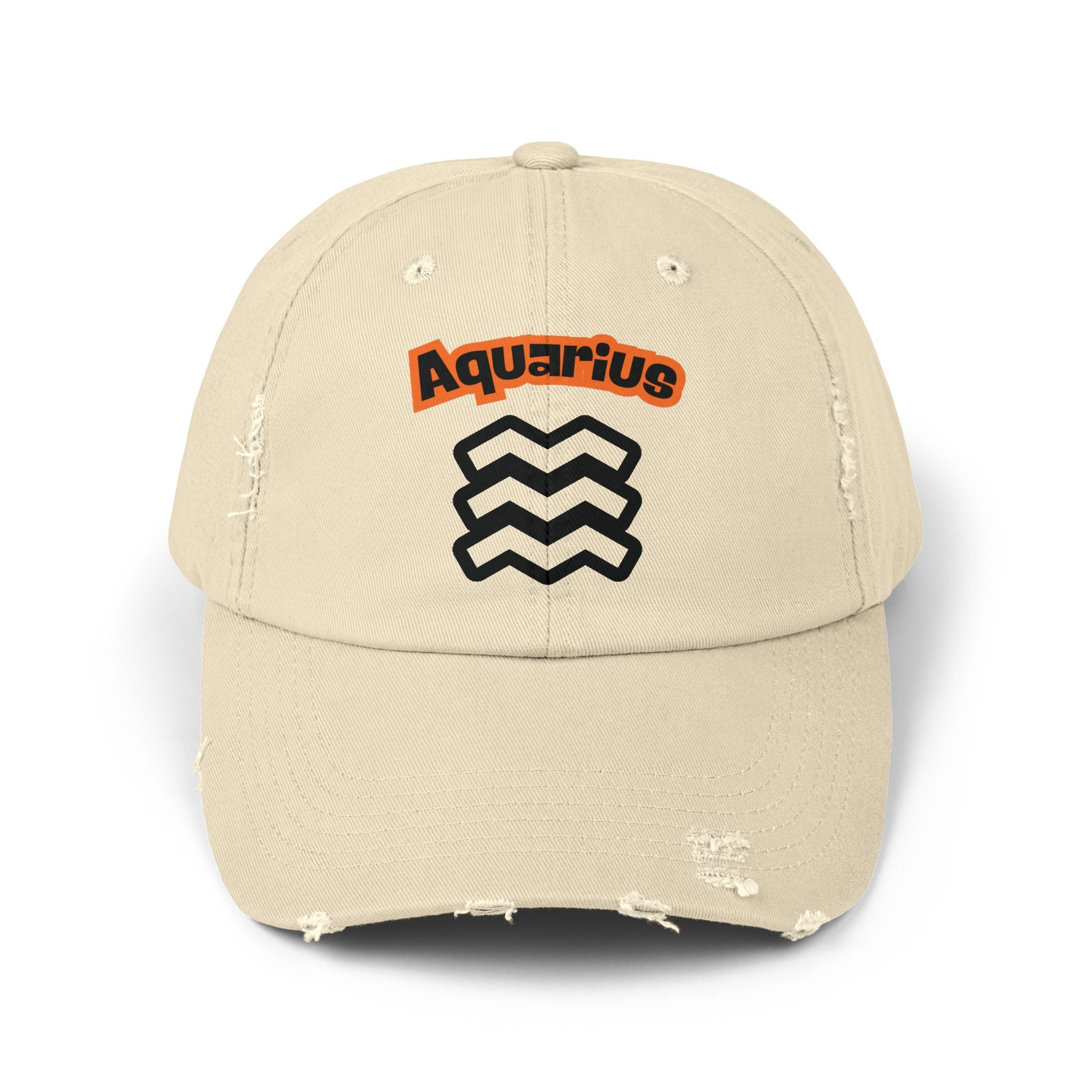 SABAS Aquarius Zodiac Sign Distressed Stone Color Cap