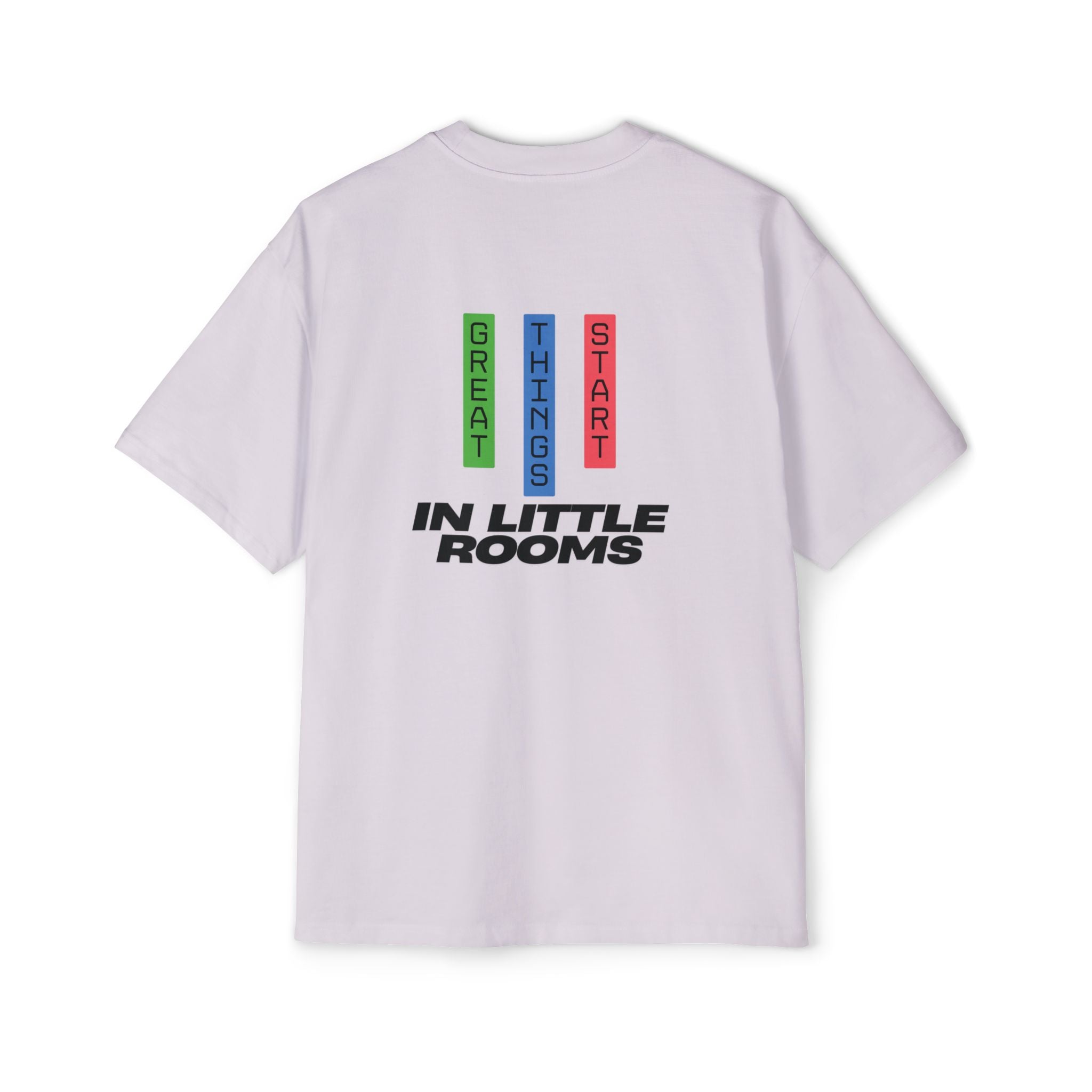 SABAS Oversized T-Shirt — "Great Things Start in Little Rooms" Logo Tee