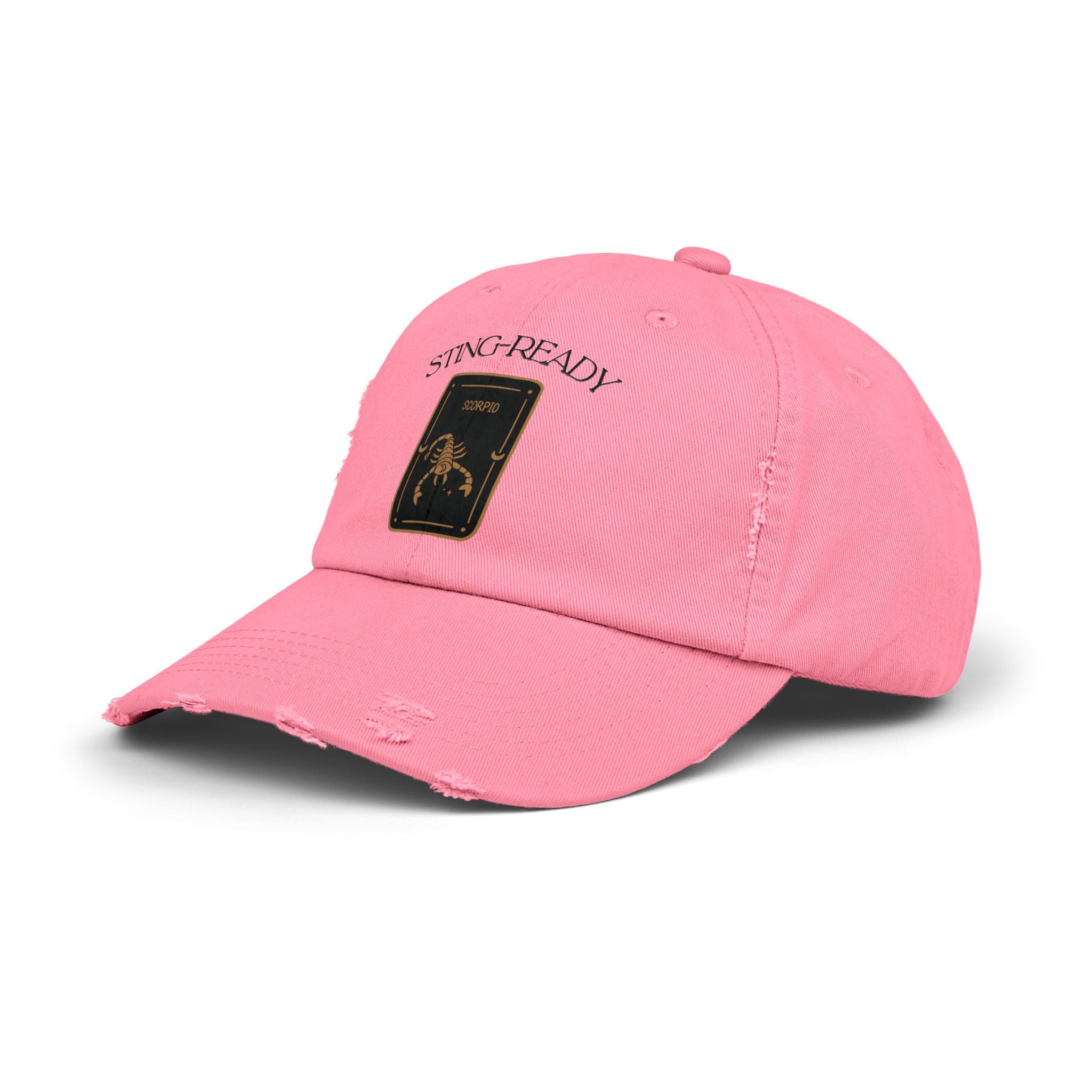 SABAS Scorpio Zodiac Design Sting-Ready Distressed Cap