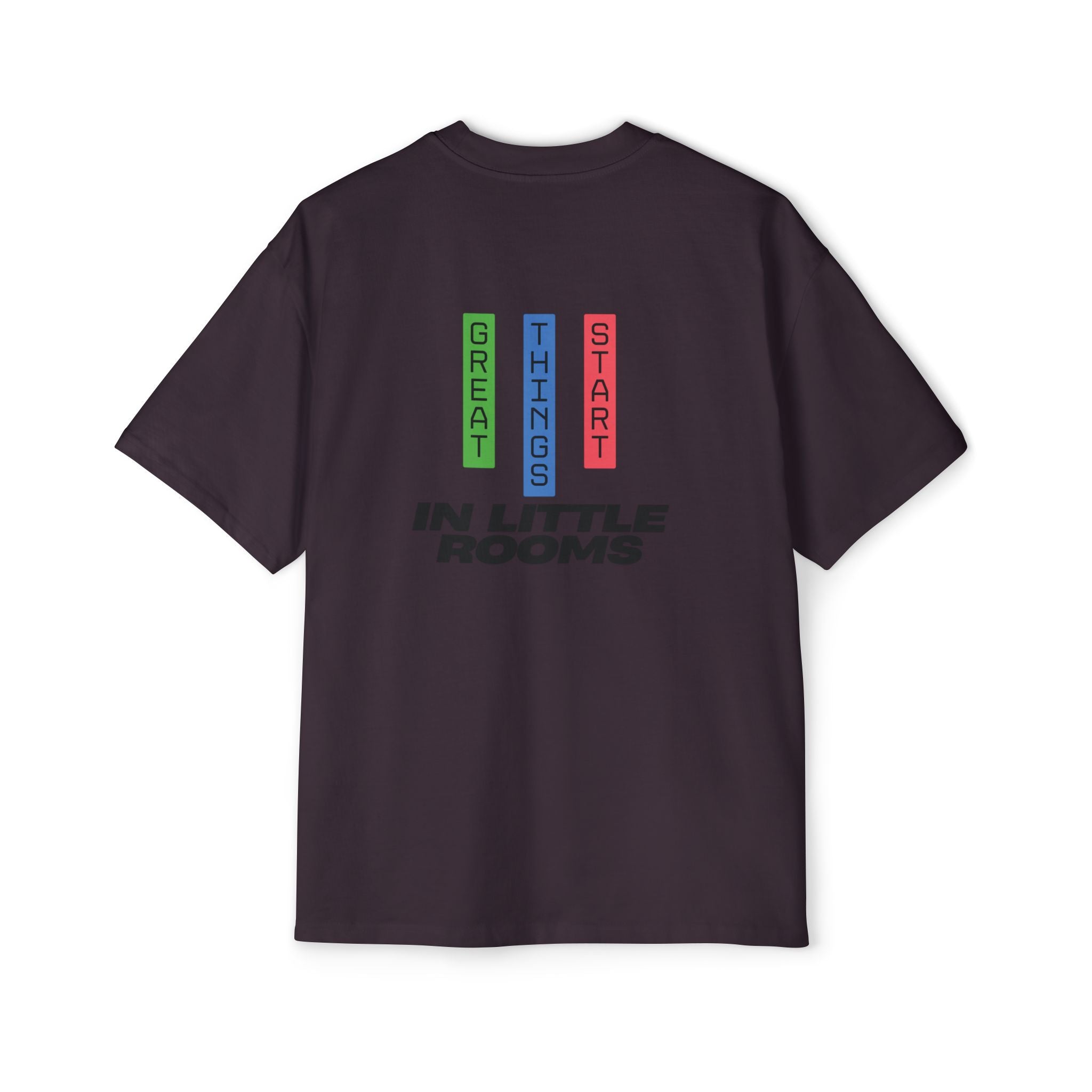SABAS Oversized T-Shirt — "Great Things Start in Little Rooms" Logo Tee