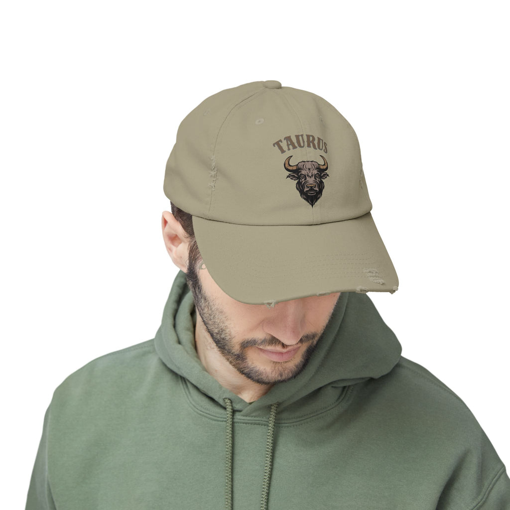 SABAS Taurus Distressed Cap - Zodiac Sign Bull Hat