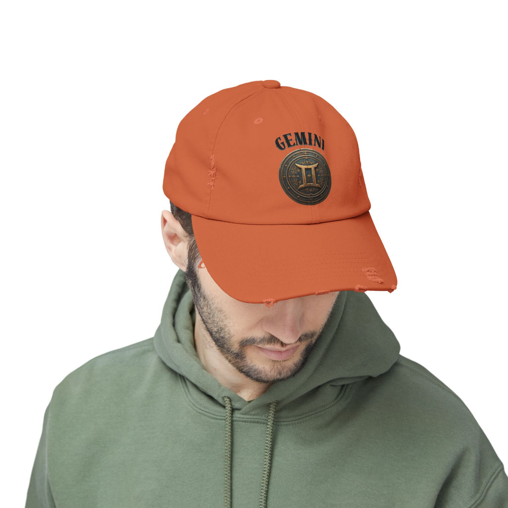 SABAS Gemini Zodiac Sign Distressed Cap