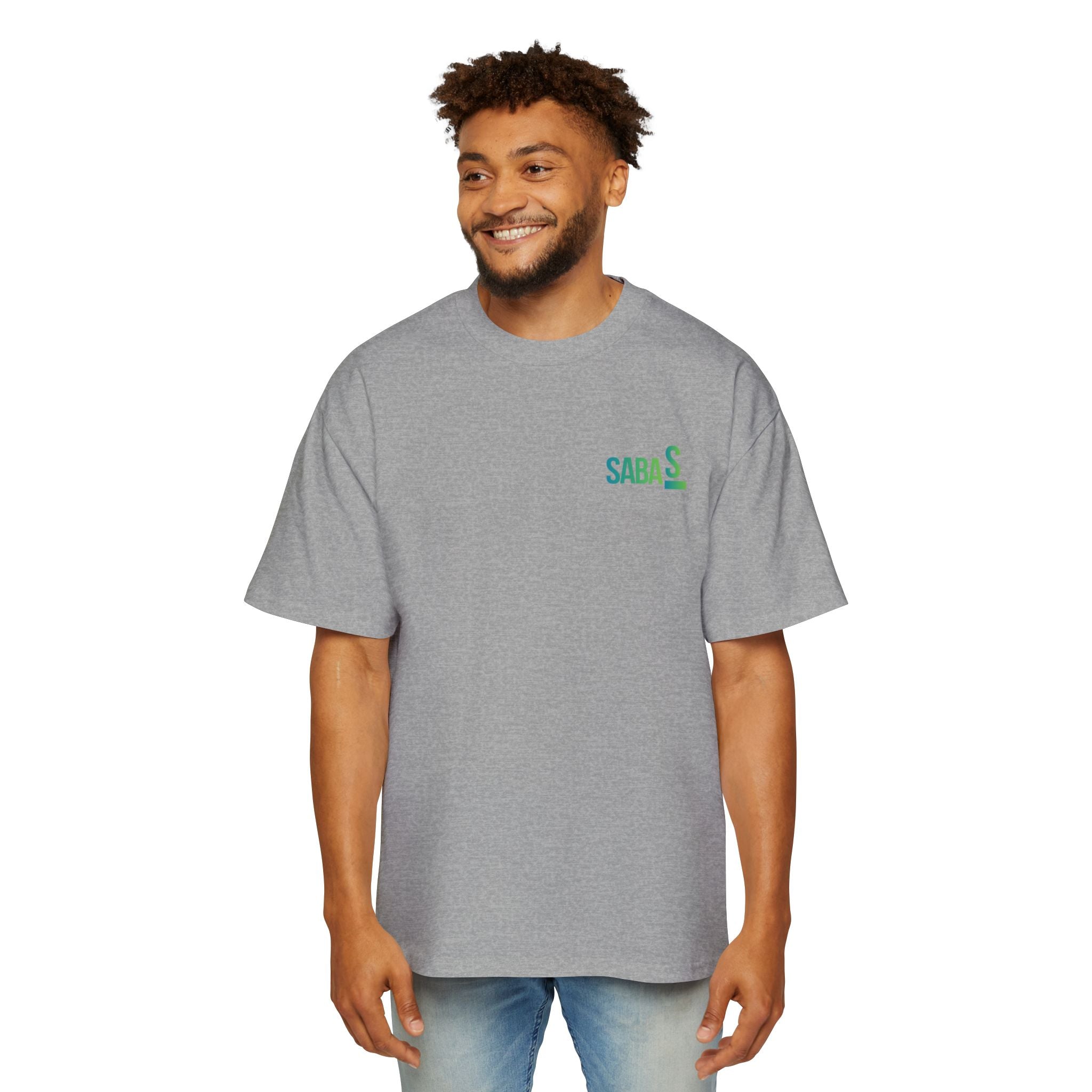 SABAS Fearless Lion Graphic Tee — Men's Oversized Heavy Cotton T‑Shirt