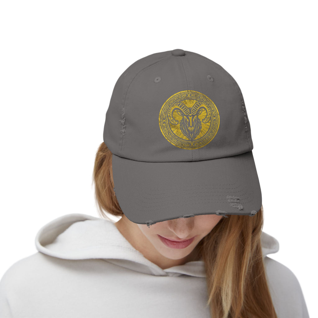 SABAS Capricorn Zodiac Sign Distressed Cap