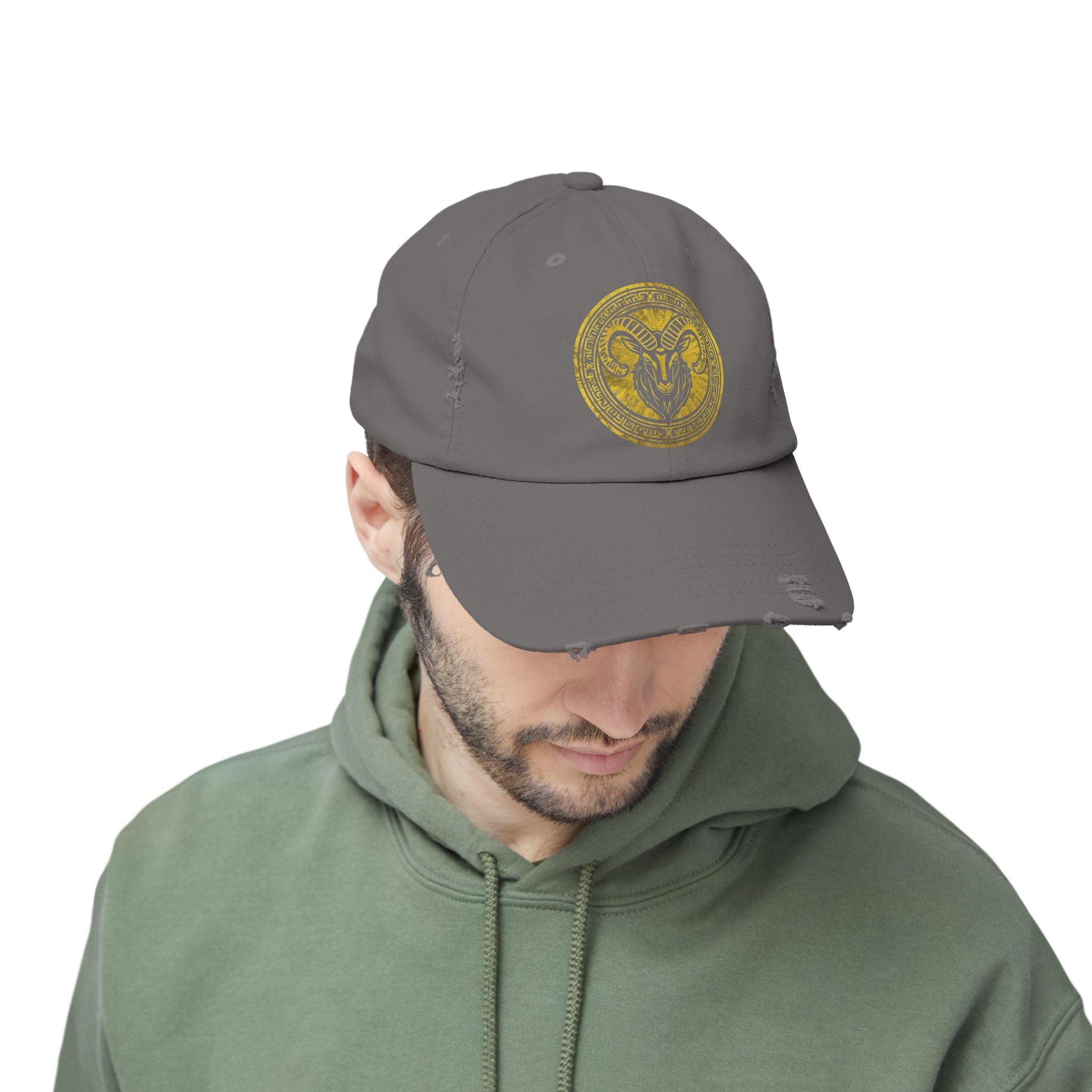 SABAS Capricorn Zodiac Sign Distressed Cap