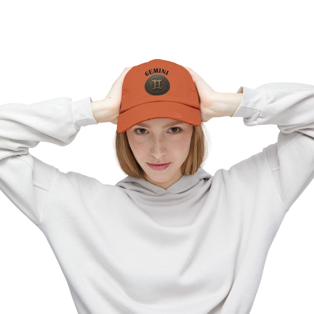 SABAS Gemini Zodiac Sign Distressed Cap