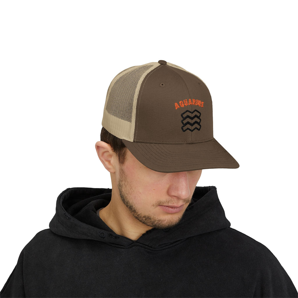 SABAS Embroidered Snapback Trucker Cap – Aquarius Zodiac Cap
