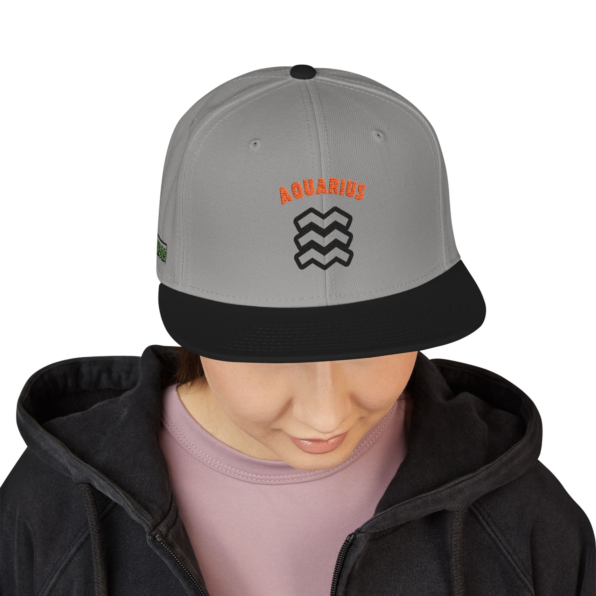 SABAS Embroidered Snapback Hat - Aquarius Zodiac Sign