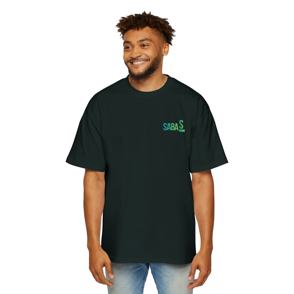 SABAS Fearless Lion Graphic Tee — Men's Oversized Heavy Cotton T‑Shirt