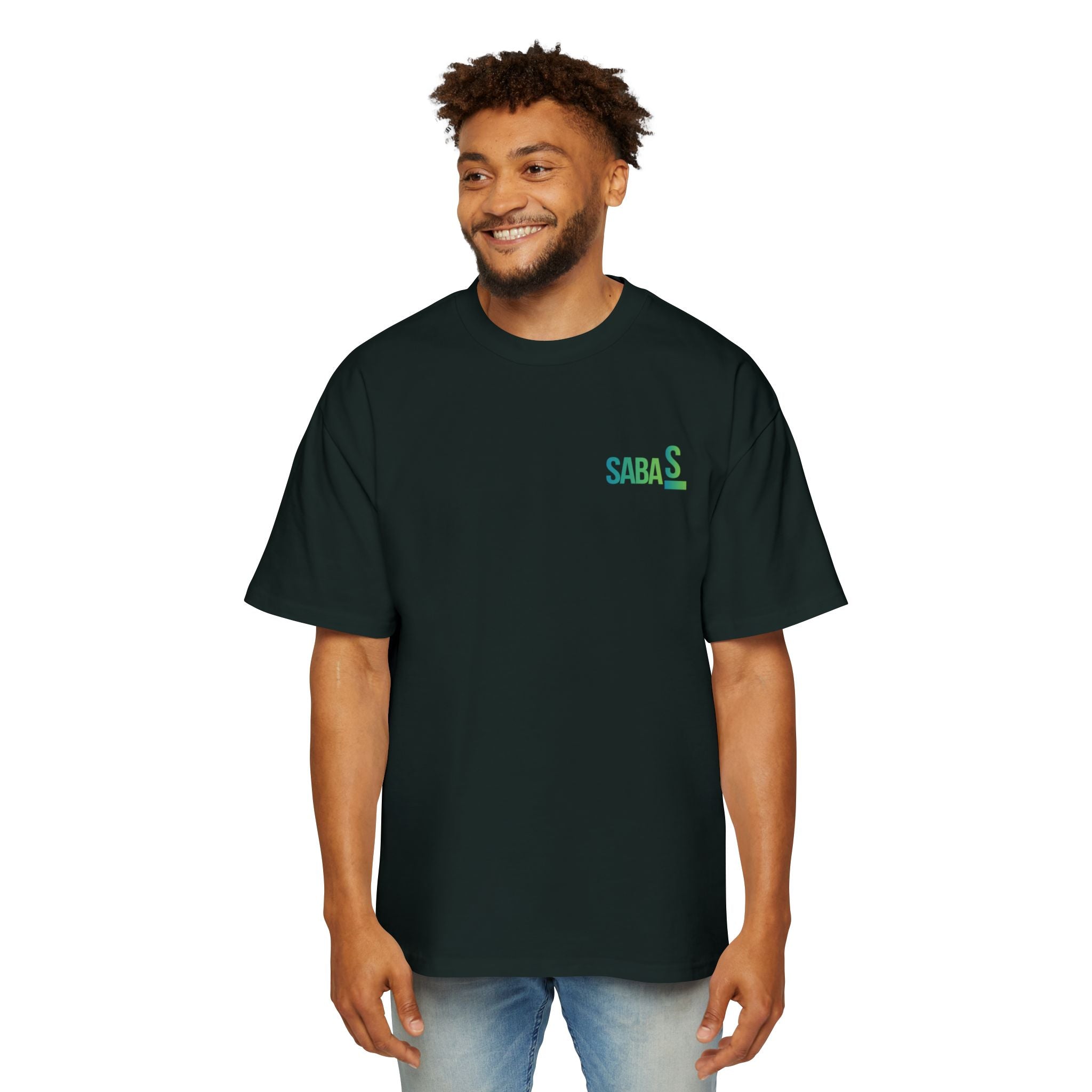 SABAS Fearless Lion Graphic Tee — Men's Oversized Heavy Cotton T‑Shirt