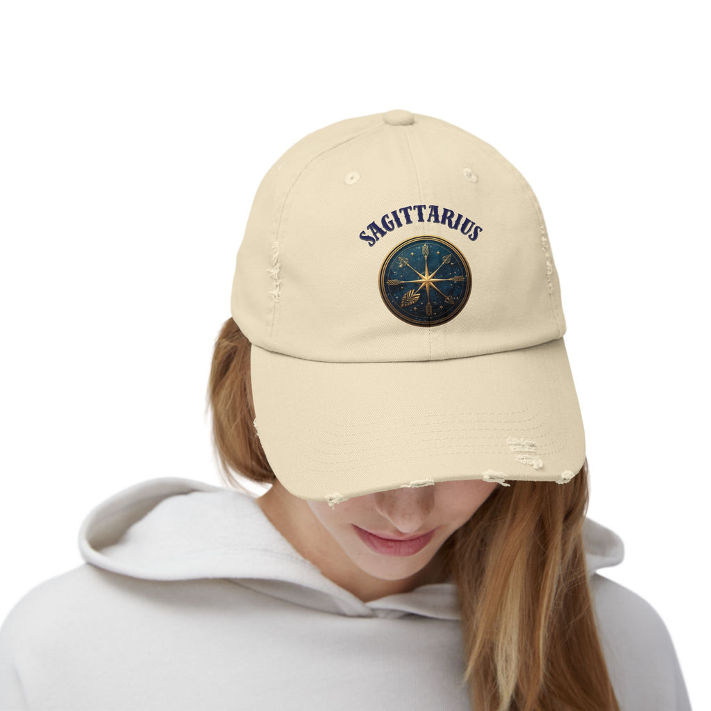 SABAS Sagittarius Distressed Cap Zodiac Star Compass Cap