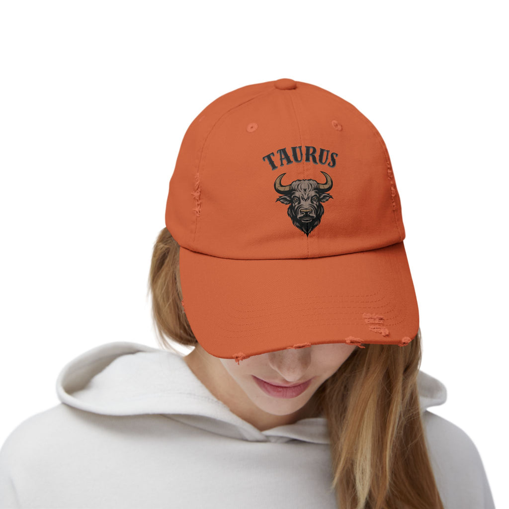 SABAS Taurus Zodiac Sign Distressed Cap