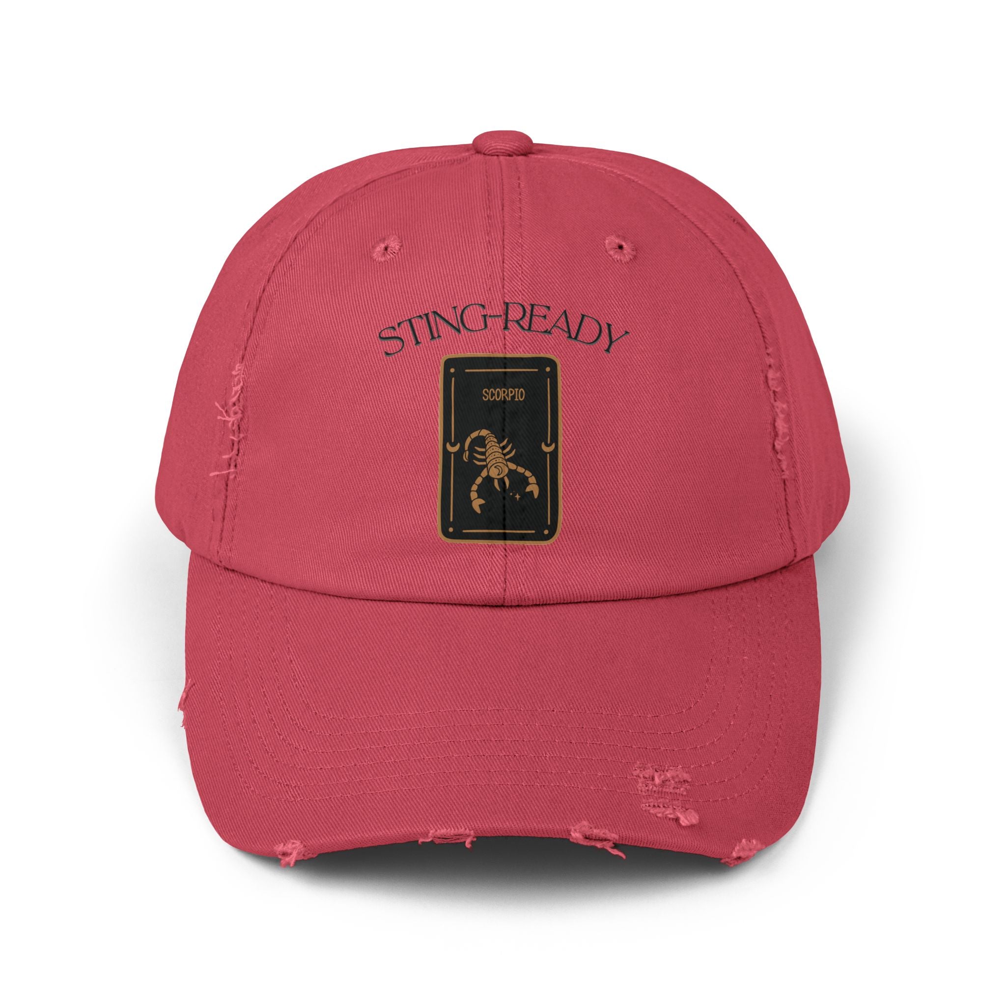 SABAS Scorpio Zodiac Design Sting-Ready Distressed Cap