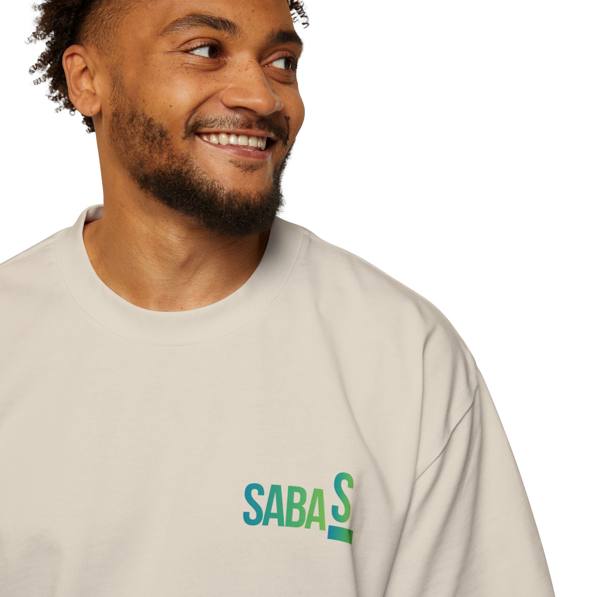 SABAS Fearless Lion Graphic Tee — Men's Oversized Heavy Cotton T‑Shirt