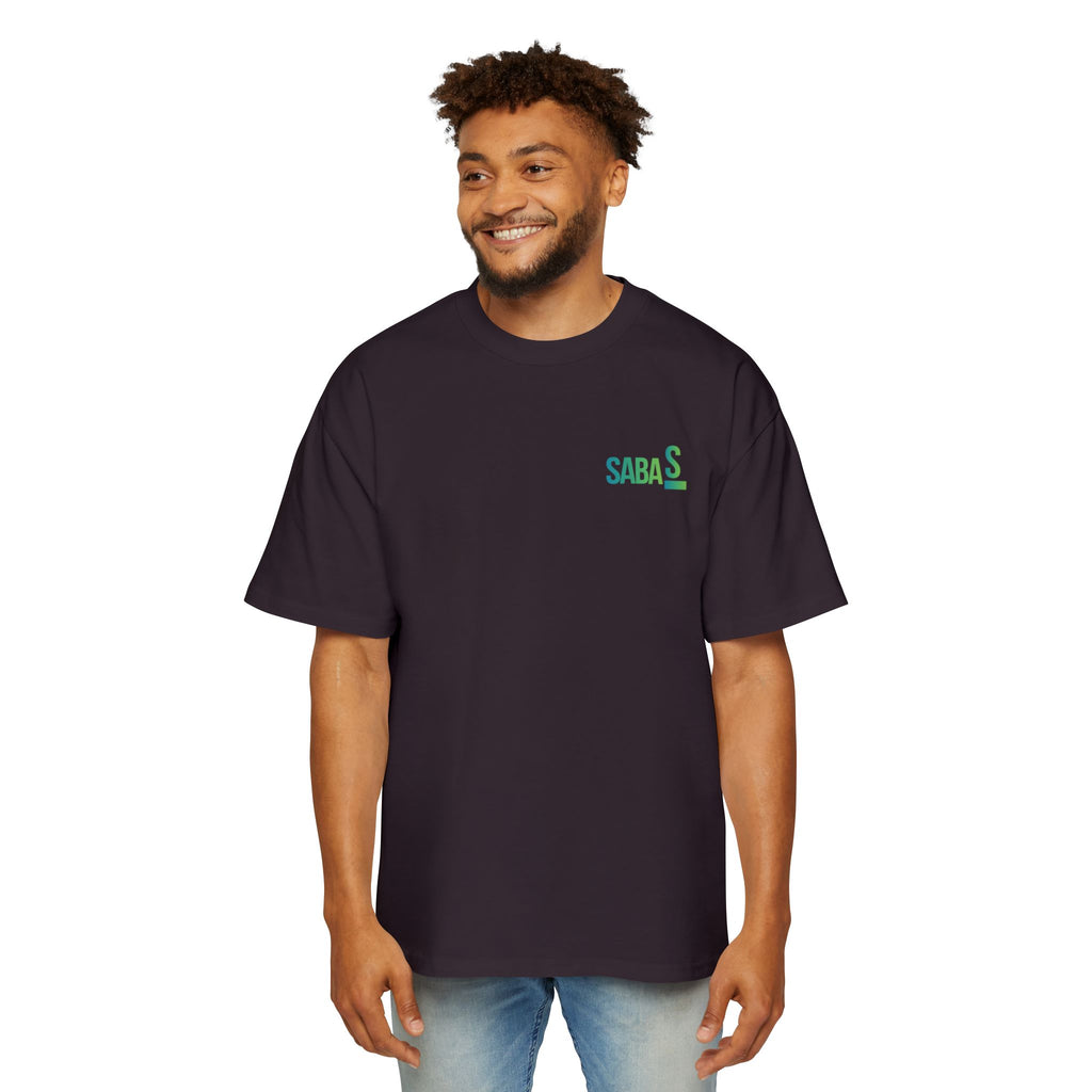 SABAS Fearless Lion Graphic Tee — Men's Oversized Heavy Cotton T‑Shirt