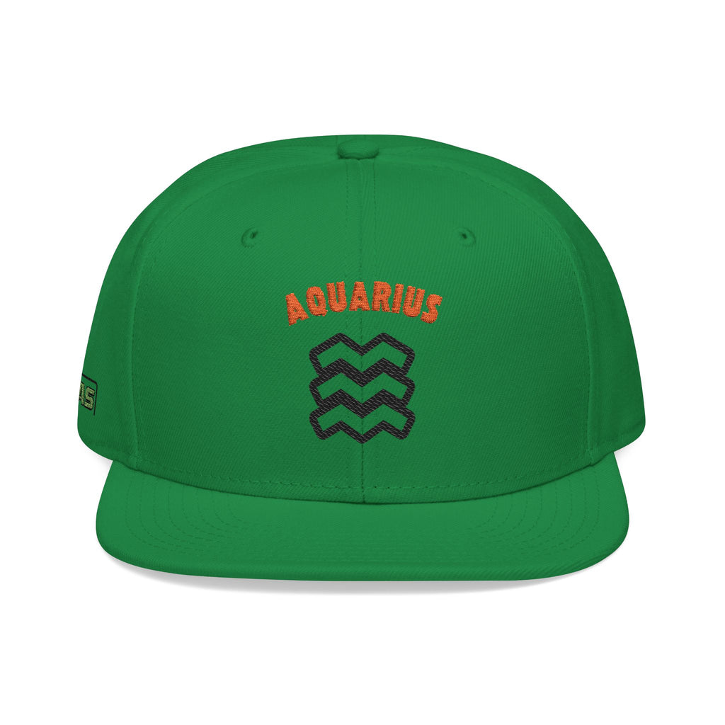 SABAS Embroidered Snapback Hat - Aquarius Zodiac Sign