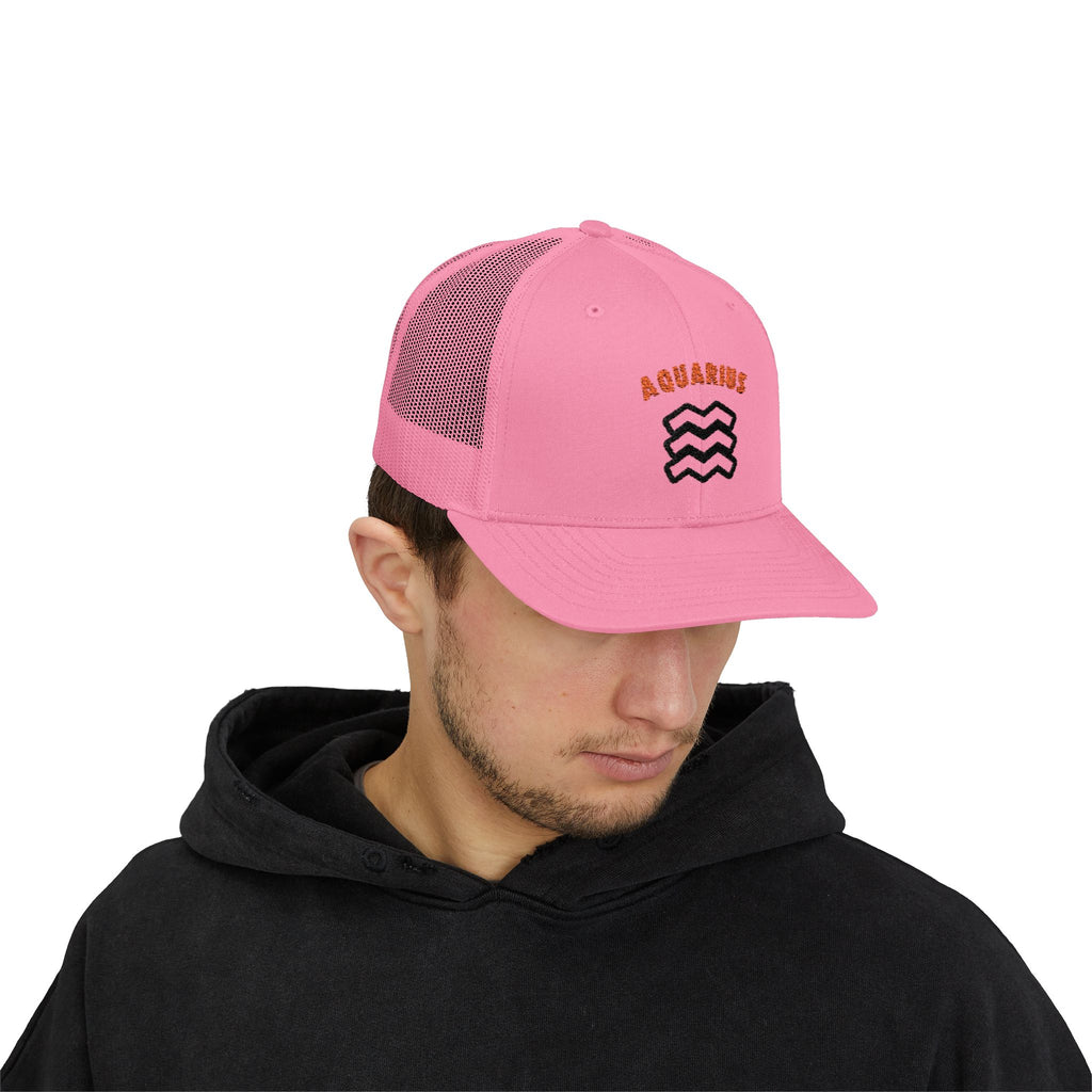 SABAS Embroidered Snapback Trucker Cap – Aquarius Zodiac Cap