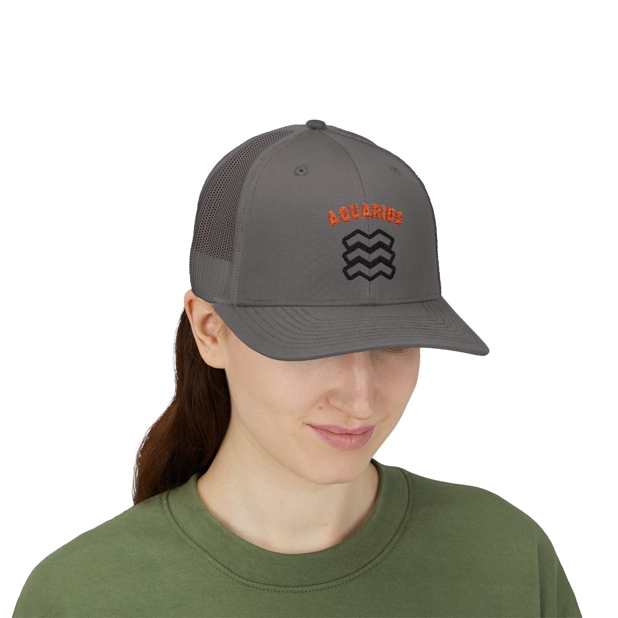 SABAS Embroidered Snapback Trucker Cap – Aquarius Zodiac Cap
