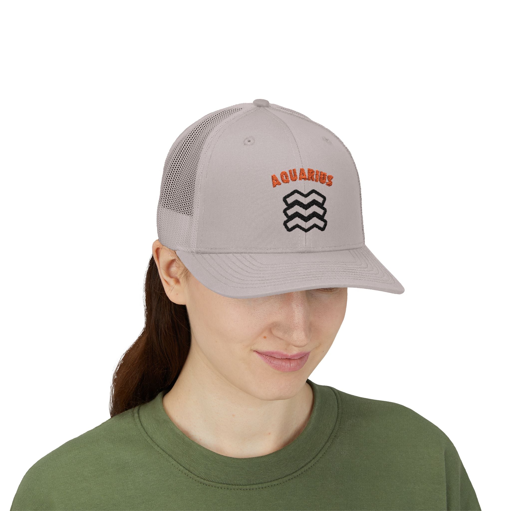 SABAS Embroidered Snapback Trucker Cap – Aquarius Zodiac Cap